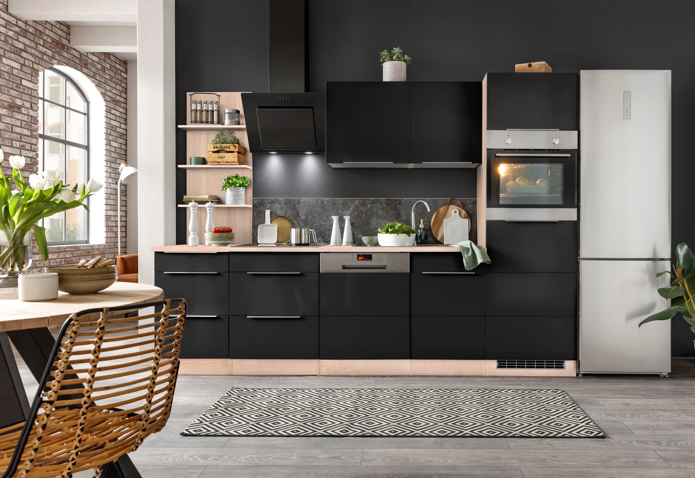 KOCHSTATION Küchenzeile »KS-Brindisi Breite 280 cm« wahlweise mit E-Geräten günstig online kaufen