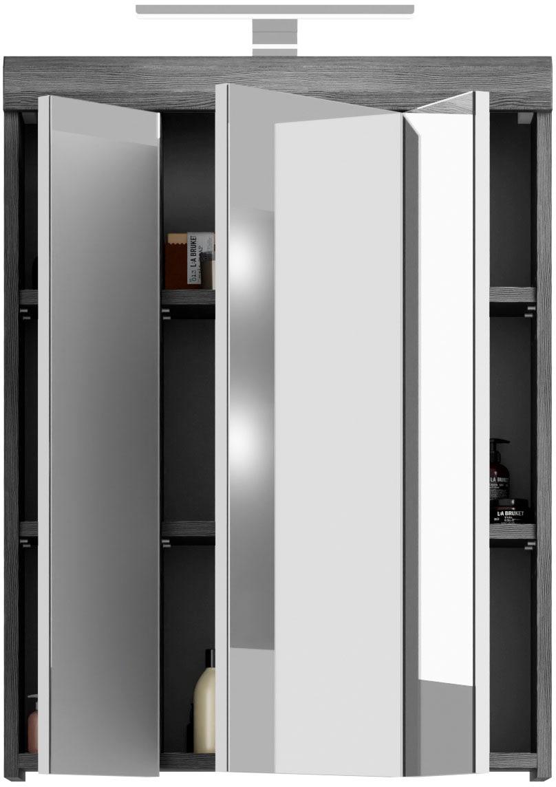 INOSIGN Badmöbel-Set »Siena, 2 teilig, inklusive LED Beleuchtung, bestehend aus:«, (Set, 2 St.), Waschbeckenunterschrank, Spiegelschrank, LED Badaufsatzleuchte