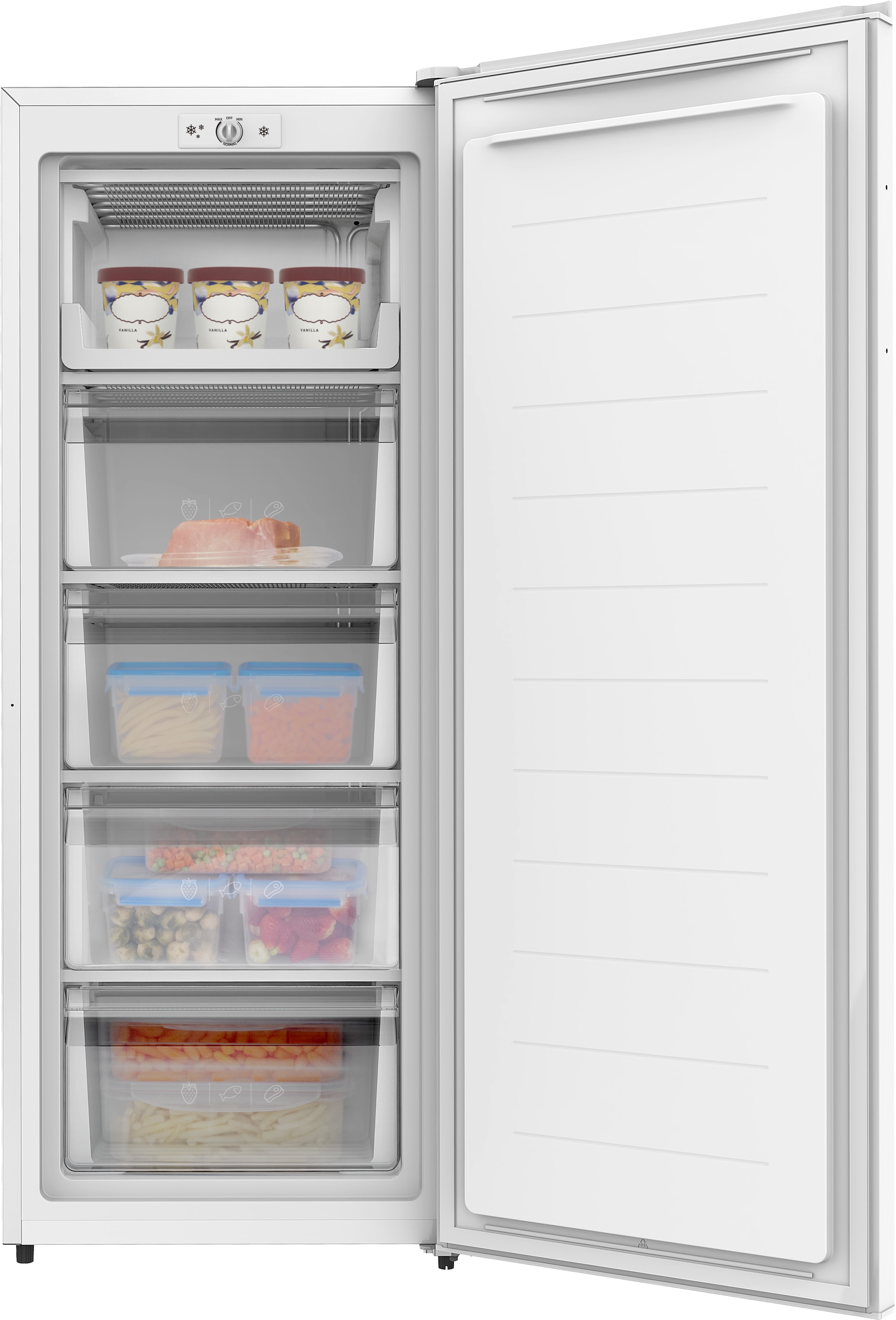 Amica Gefrierschrank »GS 324 200 W« 143 cm hoch 56 cm breit Großer Vorrat, schneller Zugriff – dank Pizzaschublade