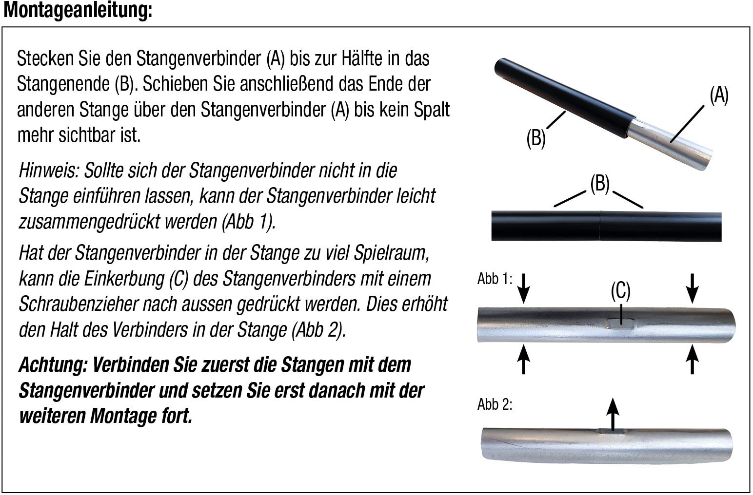 GARESA Stangenverbinder »Rundrohr 20mm« Silberfarben