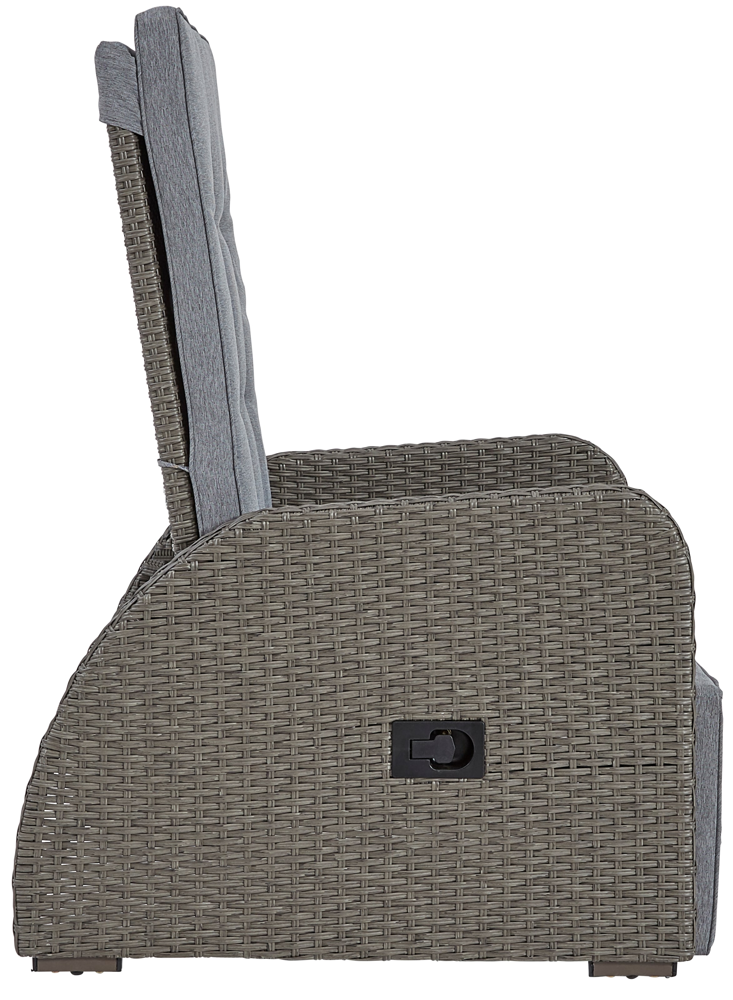 KONIFERA Gartenlounge-Set »Vigo«, (Set, 8 tlg., 2x Sessel, 1x 2er Sofa, 1x Tisch 120x60x60cm, inkl. Auflagen), Polyrattan, Aluminium, verstellbare Rückenlehne und Fußablage