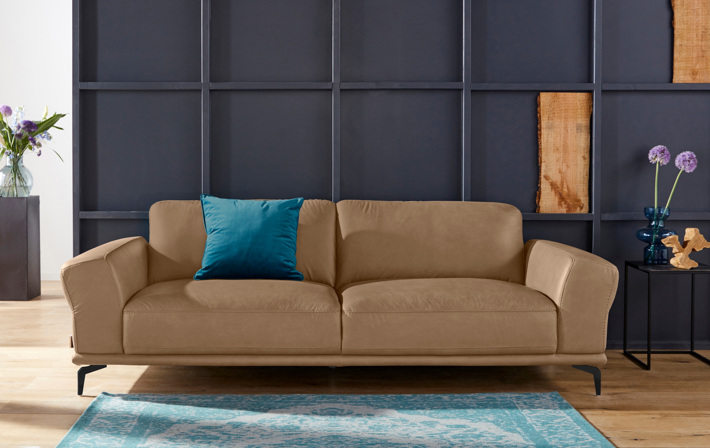 W.SCHILLIG 2,5-Sitzer »montanaa« mit Metallfüßen in Schwarz pulverbeschicht günstig online kaufen