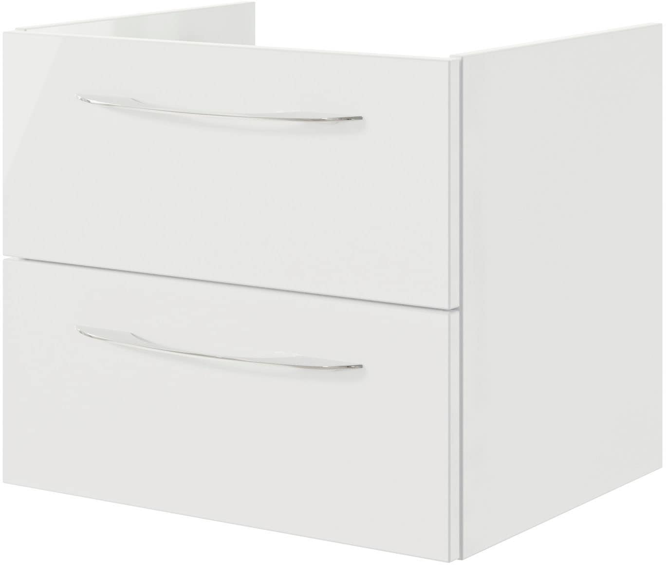 Saphir Waschtisch »Serie 4035 Keramik-Aufsatzbecken mit Unterschrank, 88 cm breit«, Waschplatz mit 2 Schubladen, Regalfächer, Griffe in Chrom Glanz