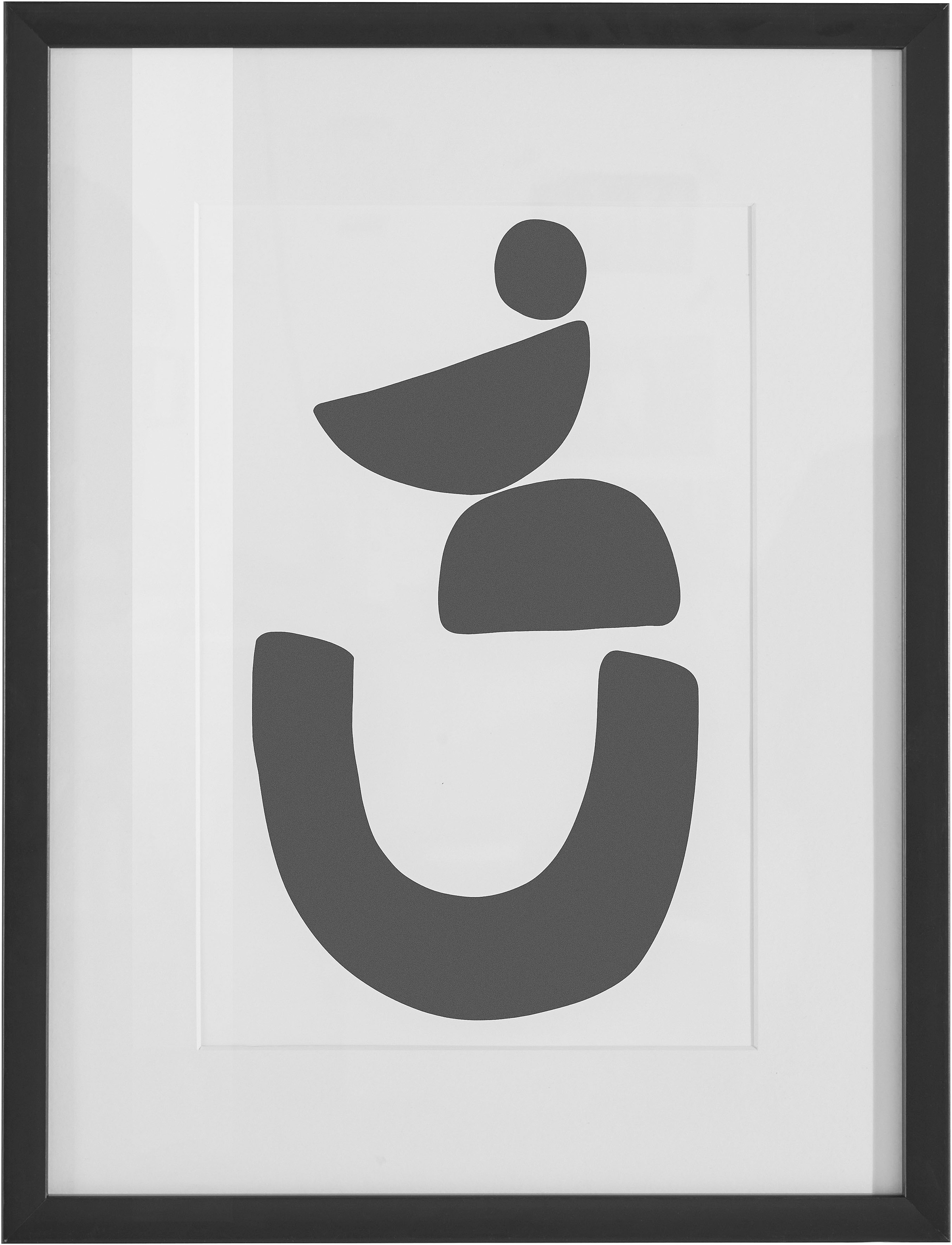 LeGer Home by Lena Gercke Bild »Black is Beautiful«, Abstrakt-Kunst-Schwarz-Weiß-Modern, (1 St.), HD Premium Poster-Druck inkl. Holzrahmen