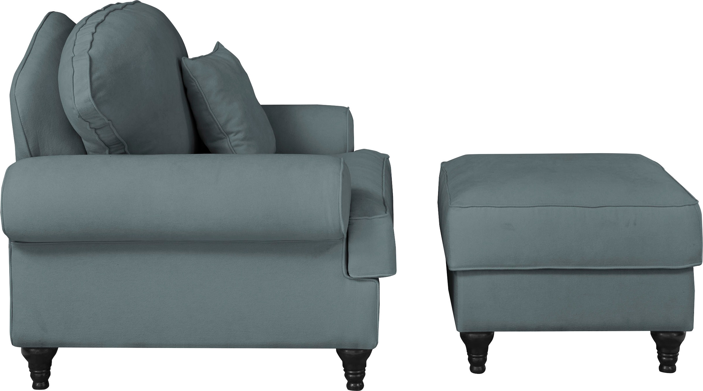 Home affaire Sessel »WESTMINSTER«, (Set, 2 St., 1Sessel, 1 Hocker), mit Federkern-Polsterung