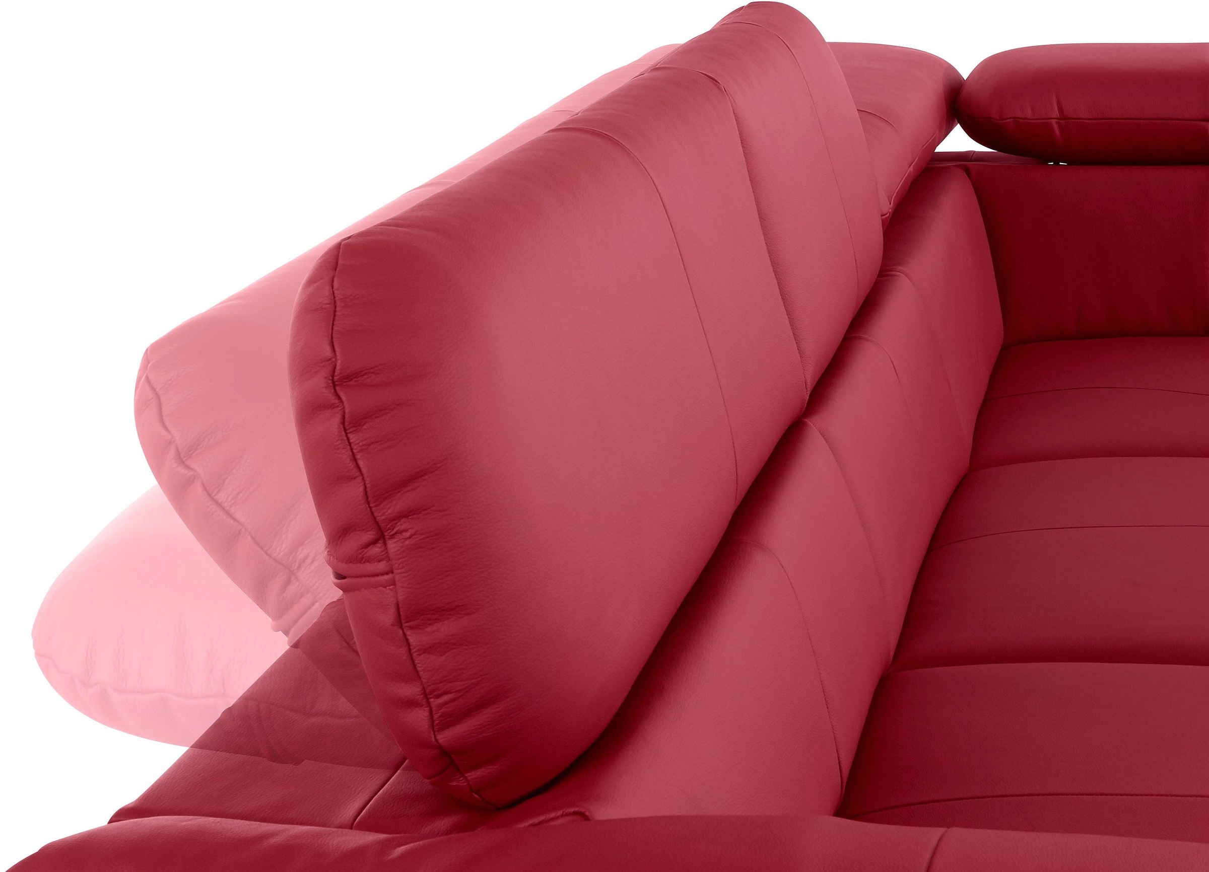 COTTA Polstergarnitur »Caluso L-Form«, Set bestehend aus: Ecksofa mit Kopfteilverstellung & Hocker