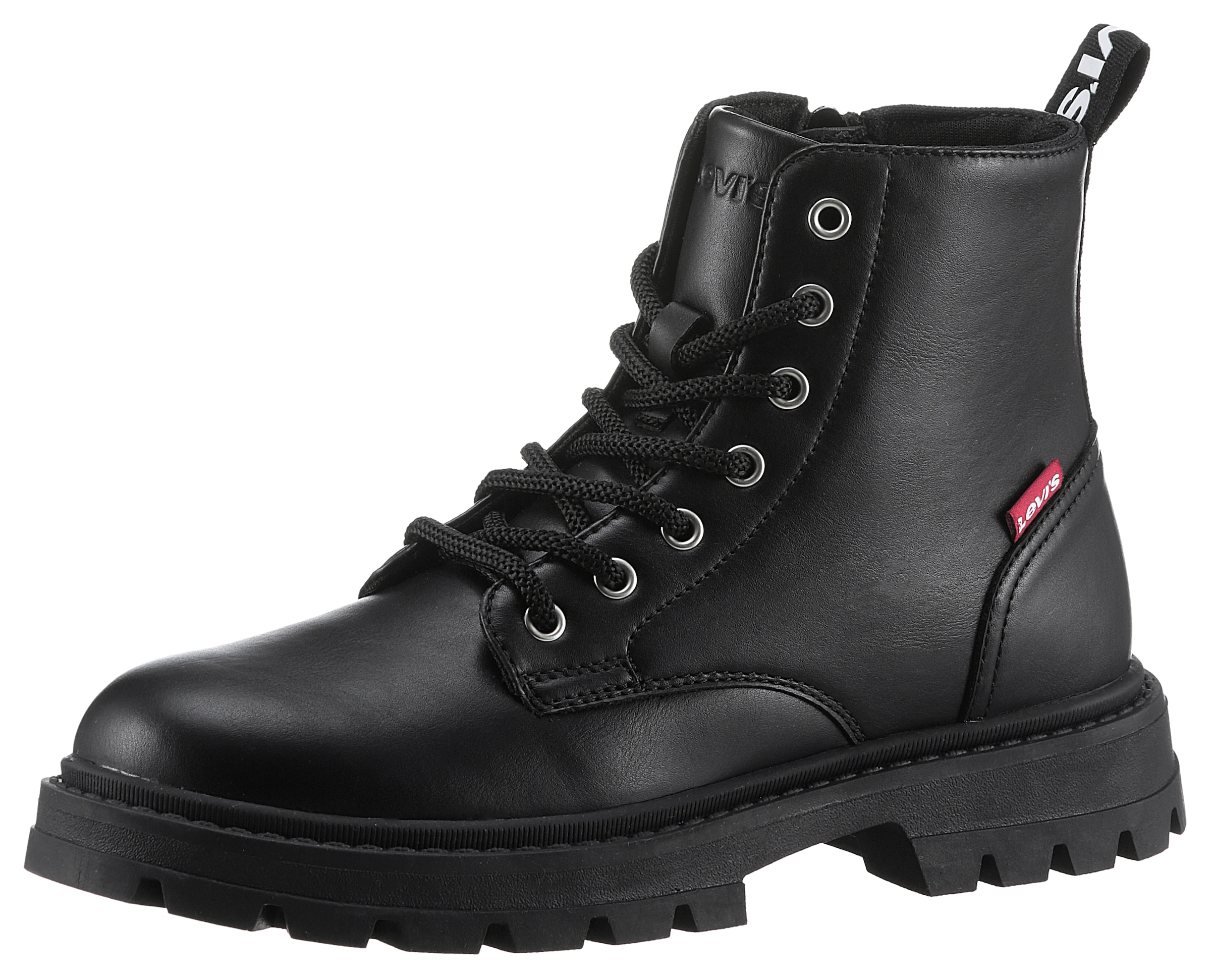 Levi's® Kids Schnürboots »LEVIS® PASADENA REFRESH«, Blockabsatz, Boots, Schnürstiefelette, logobedruckte Anziehlasche