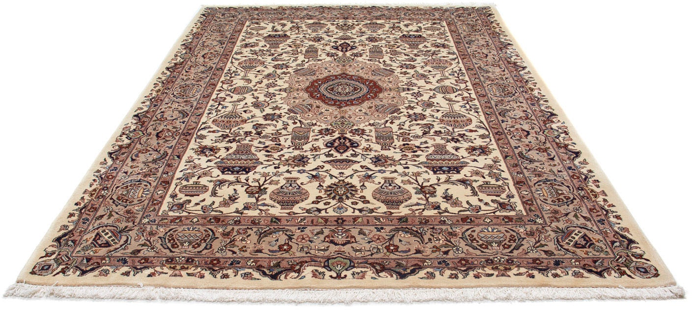 morgenland Wollteppich »Kaschmar Medaillon Beige 282 x 197 cm«, rechteckig, günstig online kaufen