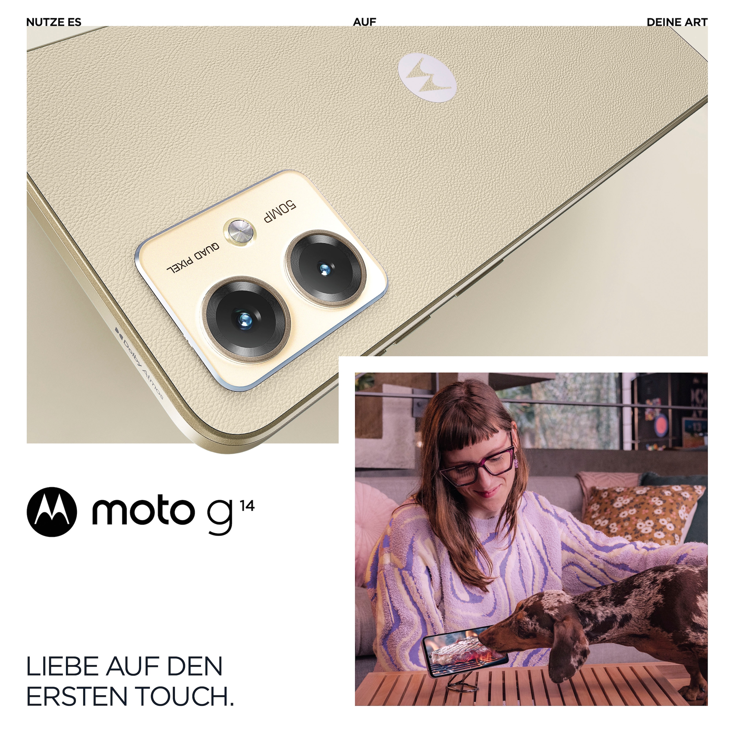 Motorola Smartphone »moto g14«, Butter Cream