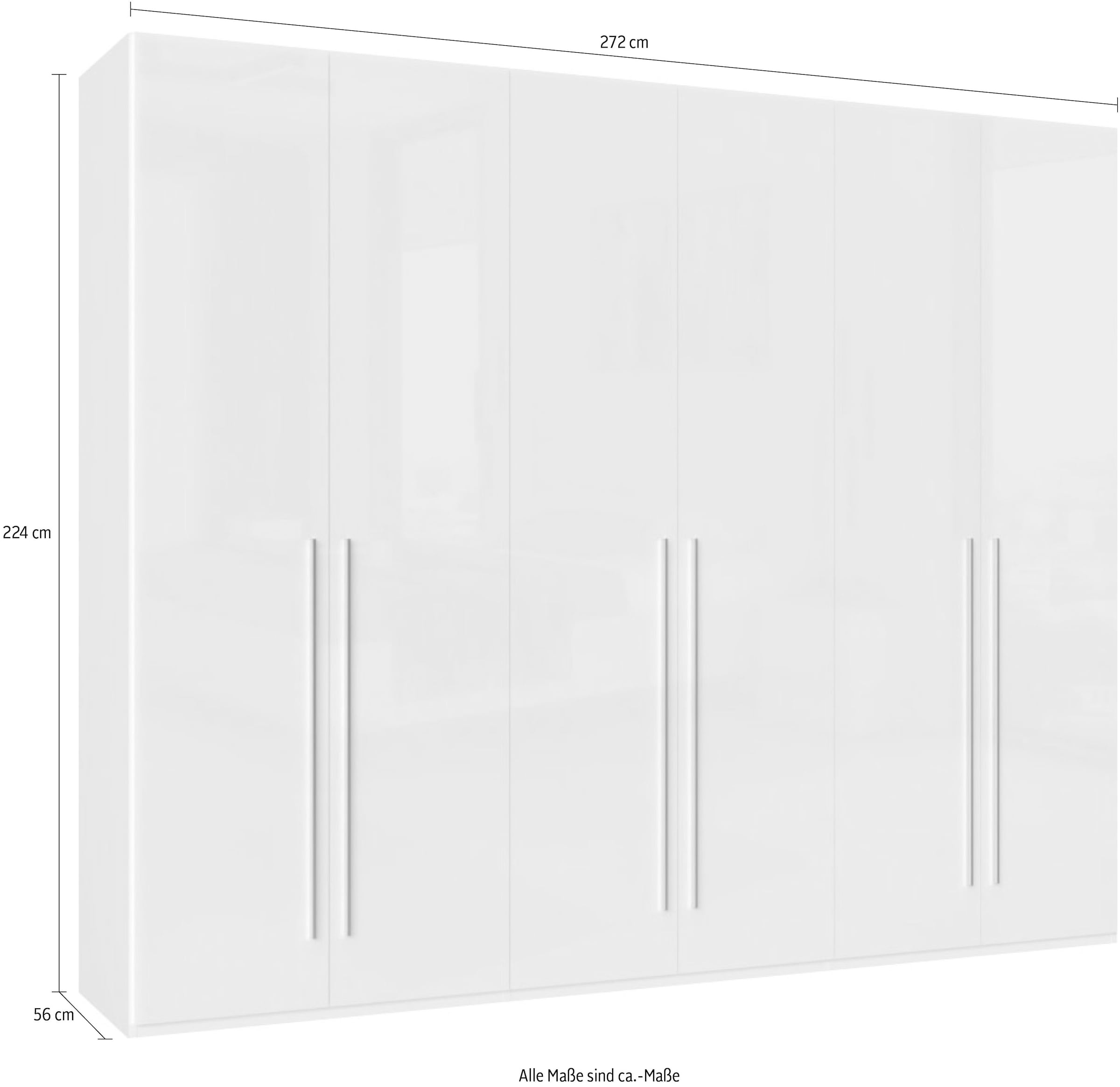 Places of Style Kleiderschrank »Piano, UV lackiert, hochglänzend in beige oder weiß, FSC-zertifiziert«, (Made in Europe), in vielen Breiten, Höhe 224cm, mit Soft-Close Funktion