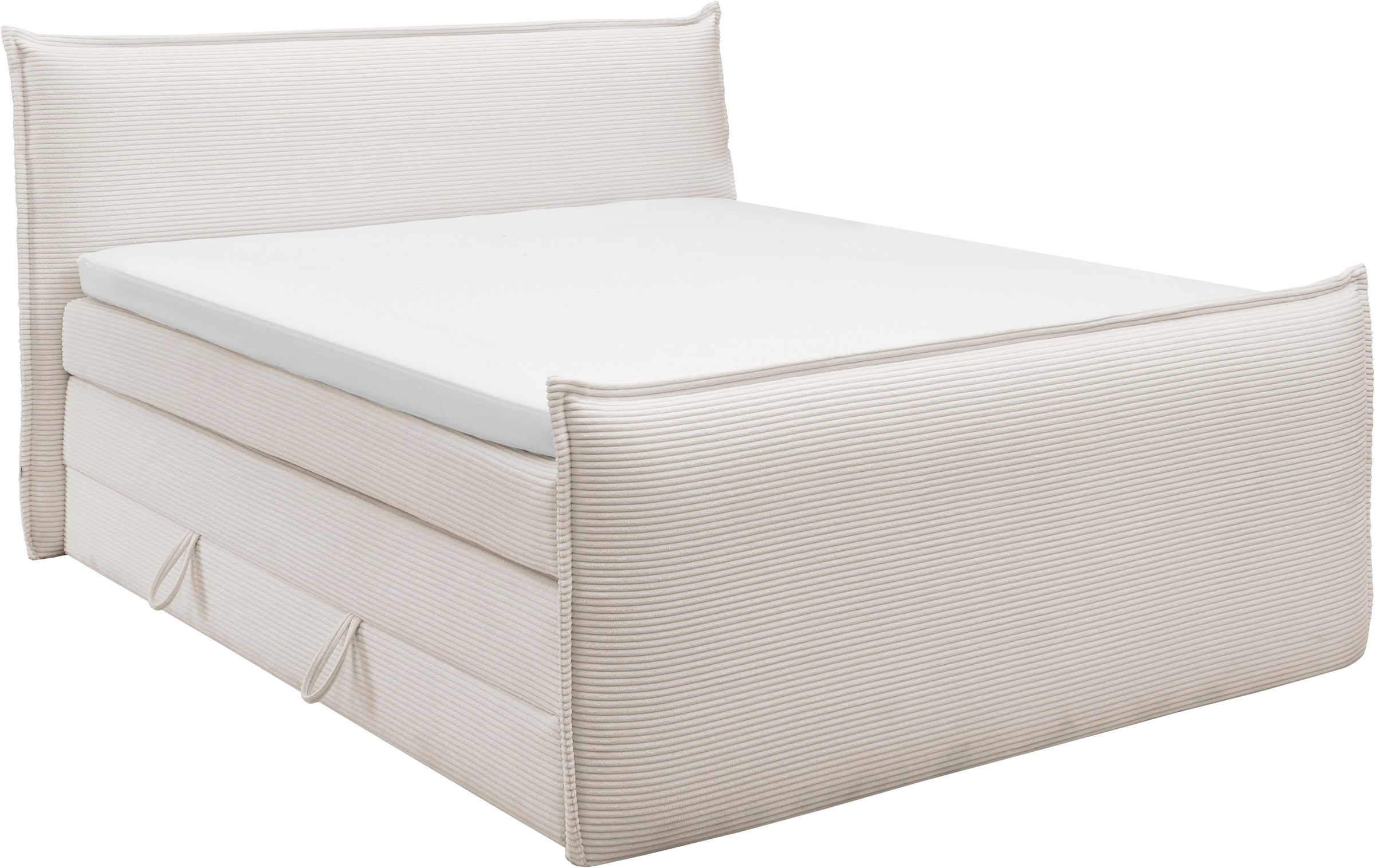 set one by Musterring Boxspringbett »Florida« in modernem Cord-Bezug, mit B günstig online kaufen