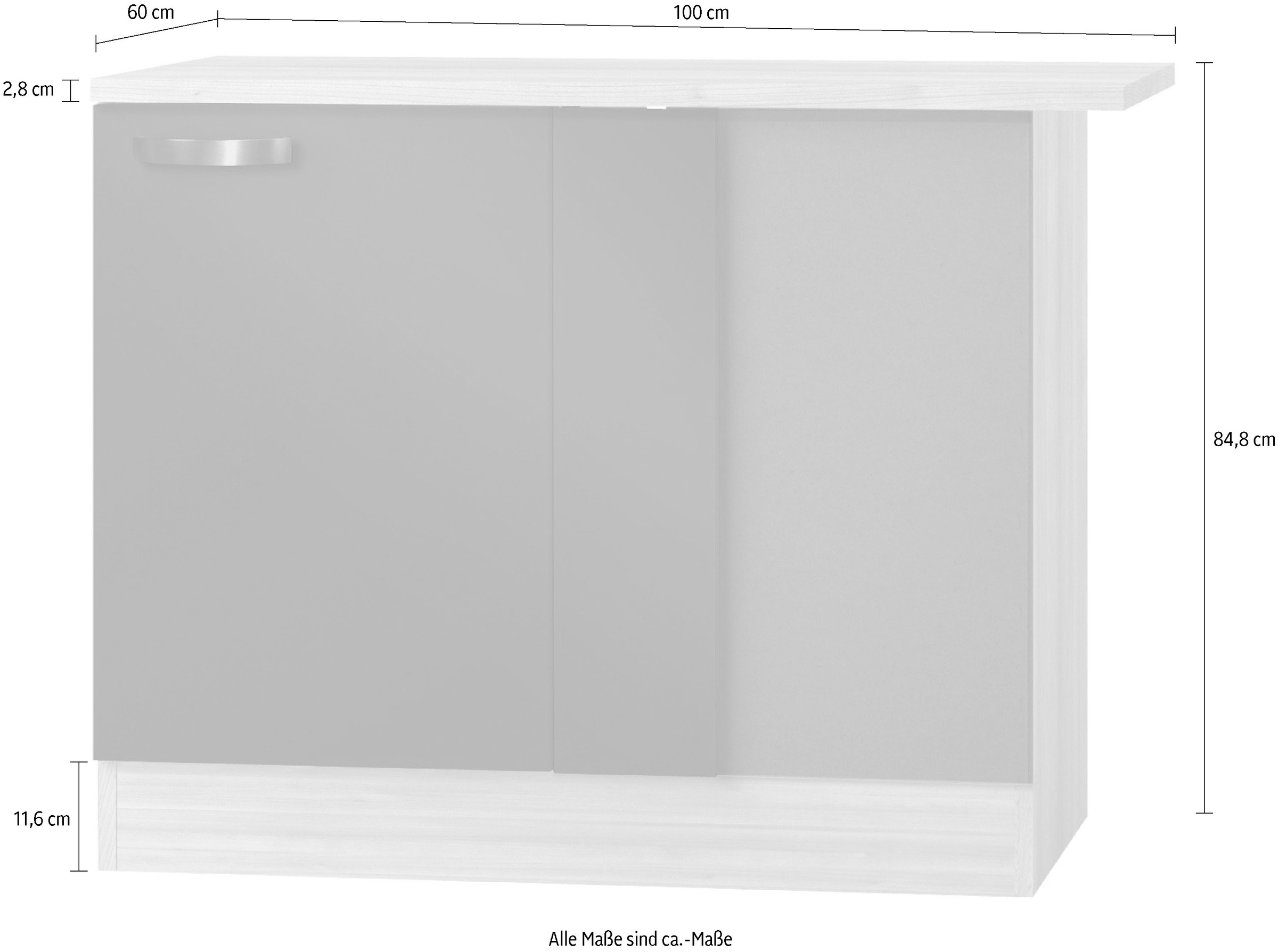 OPTIFIT Eckunterschrank »Faro«, mit Metallgriff, Breite 100 cm
