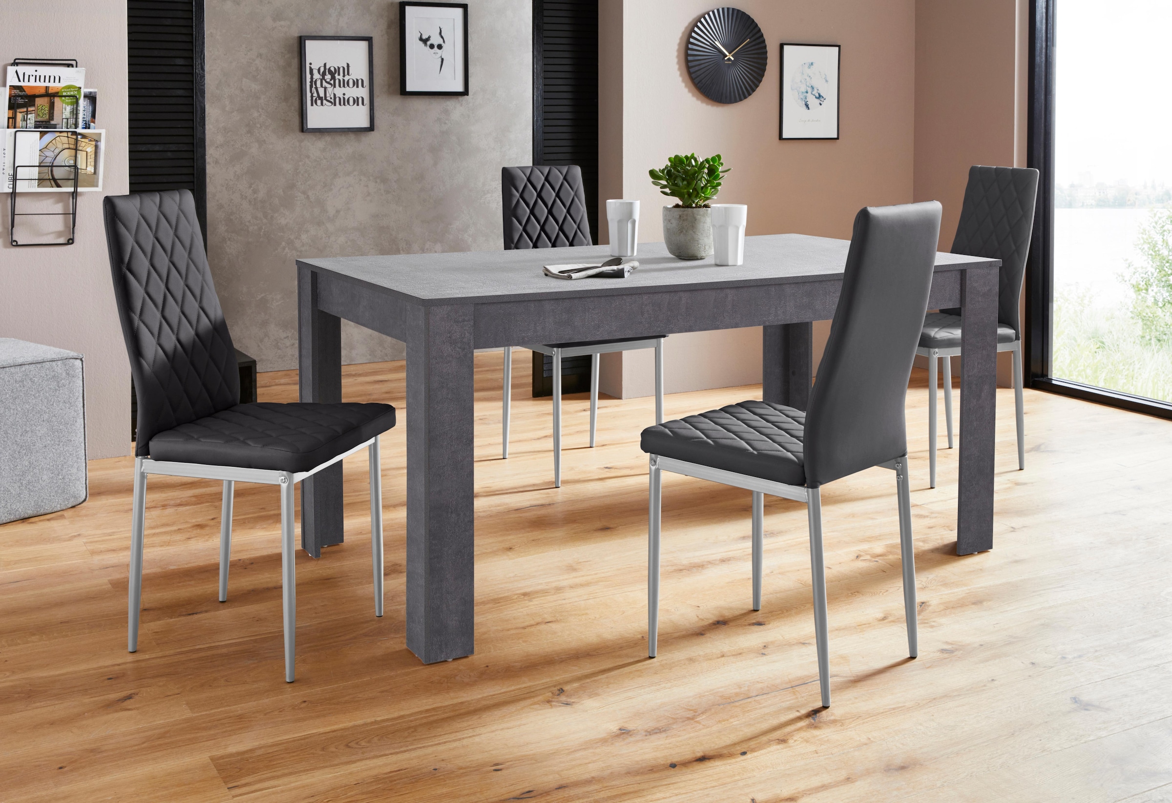 INOSIGN Essgruppe »Lynn160/Brooke« Set, 5 Stk. tlg. Tisch mit 4 Stühlen günstig online kaufen