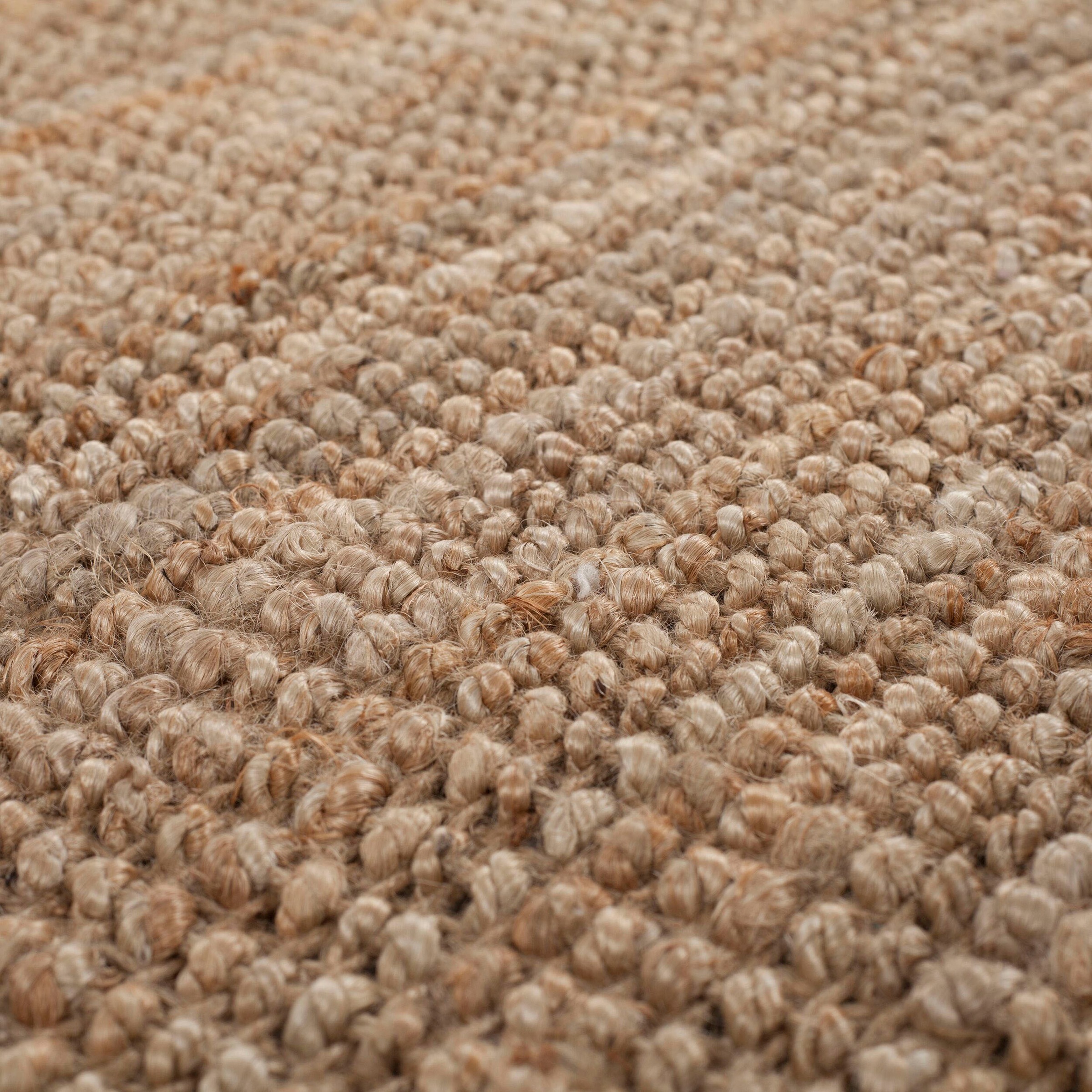 FLAIR RUGS Teppich »Jute Boucle«, rechteckig, 7 mm Höhe, aus 100% Jute, mit Fransen, aus Naturfasern