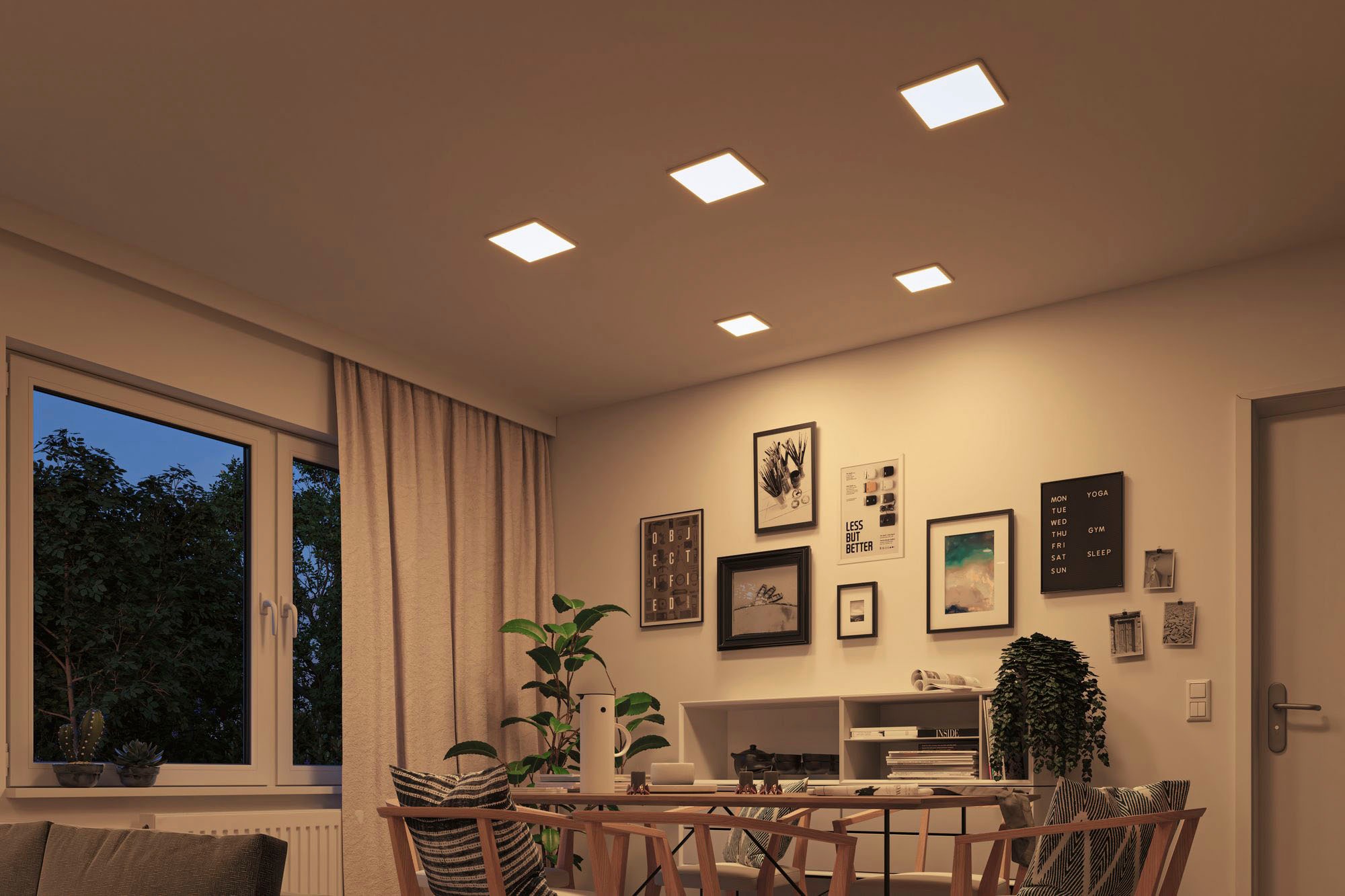 Paulmann LED Bad-Einbauleuchte »Areo«, Schutzart IP44 spritzwassergeschützt, Warmdimmfunktion, Gr. 23 x 23 cm