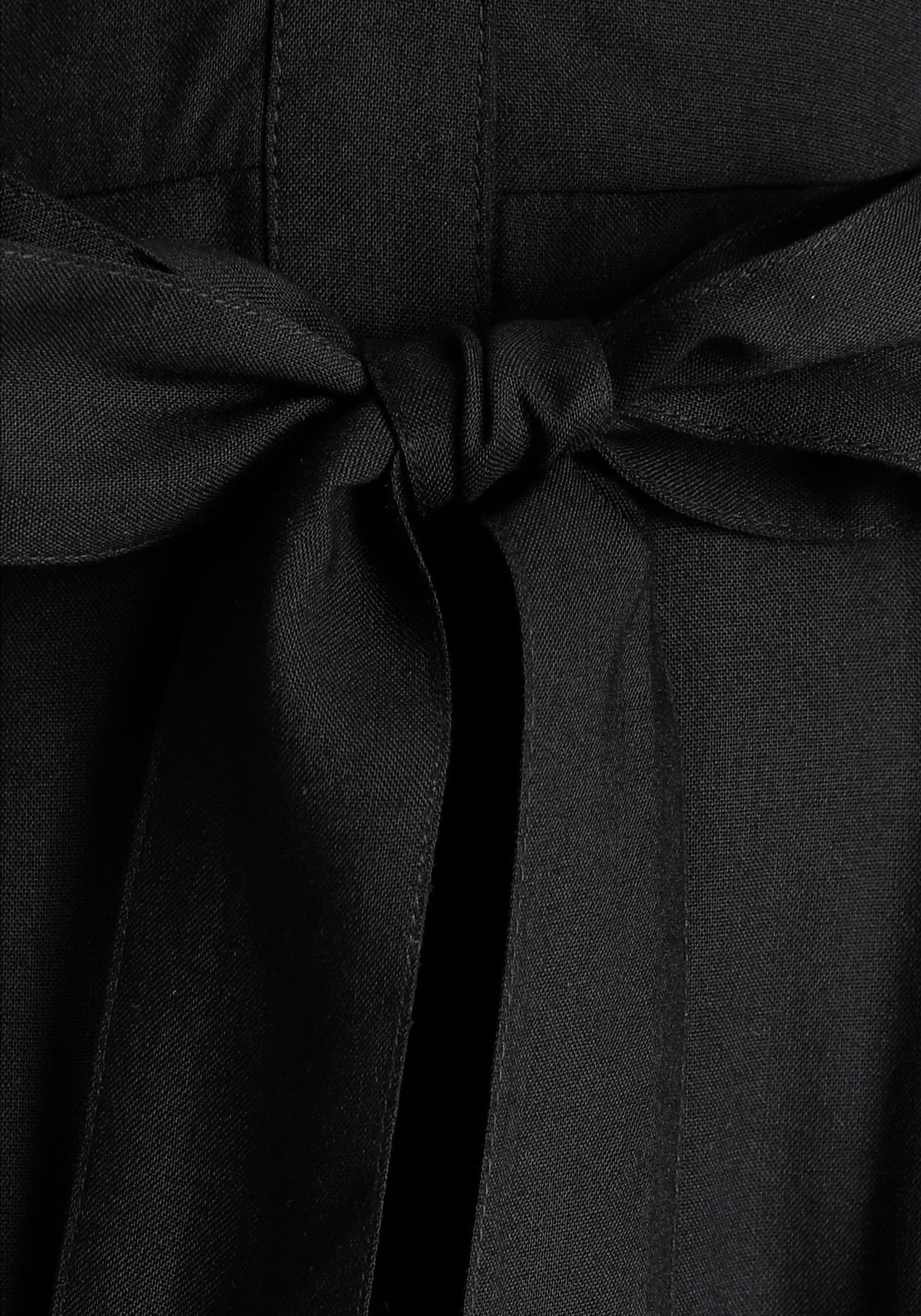 Tamaris Hemdblusenkleid, wadenlang, sportlicher Stil, aus Viskose, mit Stehkragen