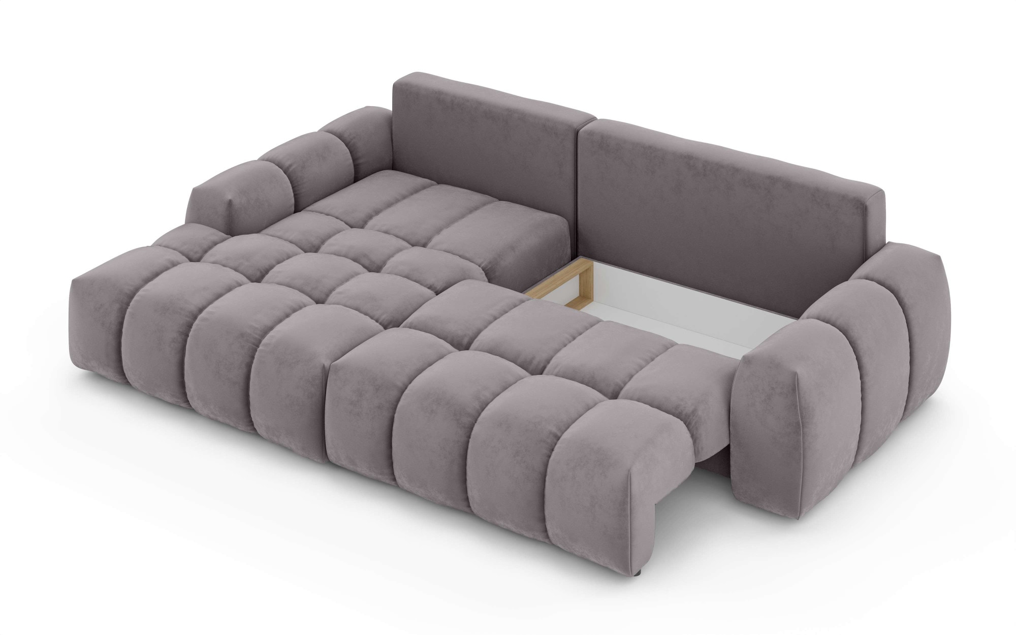INOSIGN Ecksofa »AZITA klein optionale Schlafsofa mit Bettkasten, B/T/H: 270/166,5/84cm«, L-Form mit Wellenunterfederung, Bubble-Optik