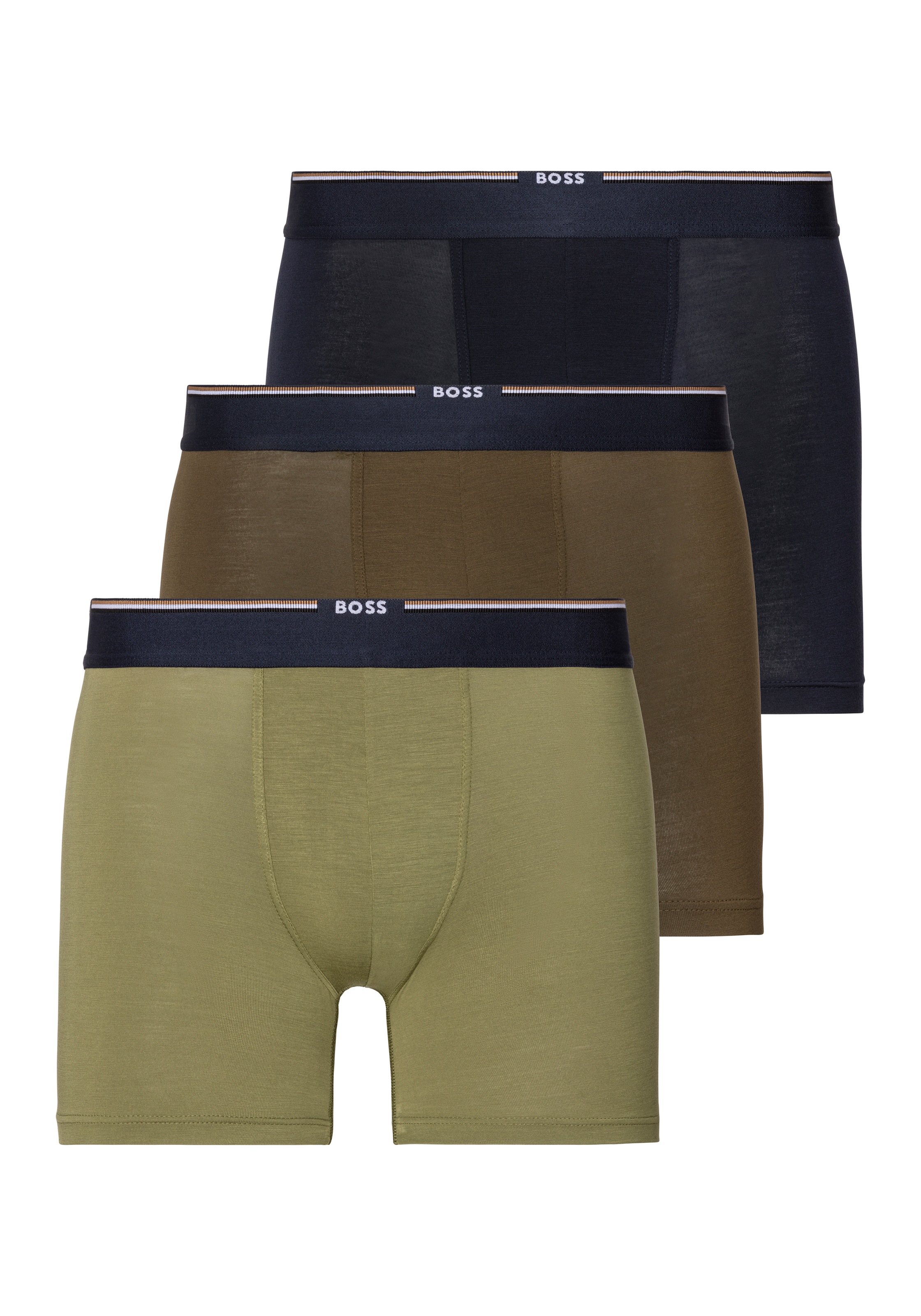 BOSS Boxer »BoxerBr 3P Natura«, (Packung, 3 St.), mit Logoschriftzug auf dem Bund