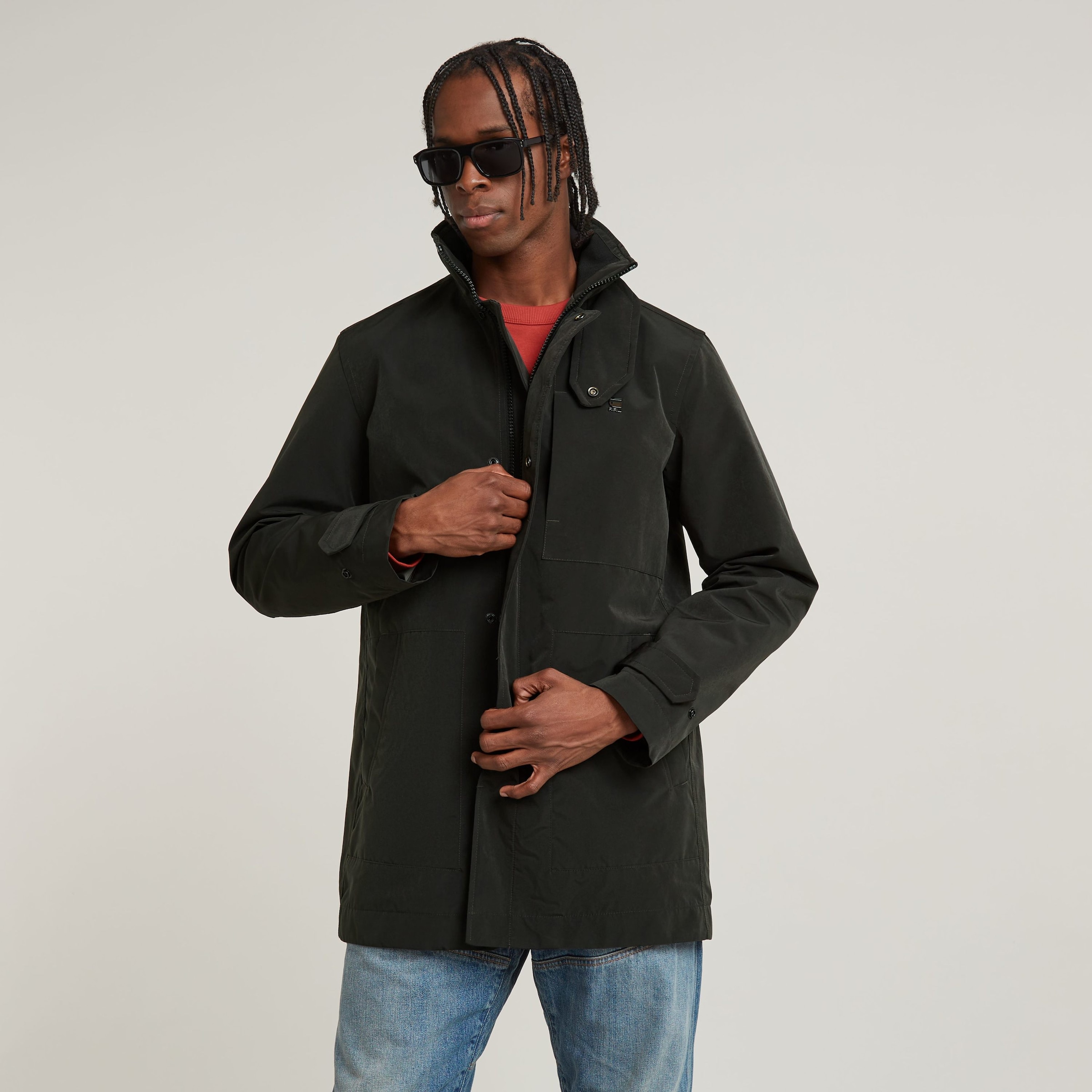 G-STAR Outdoorjacke »Garber Trench«, mit verdeckten Knöpfen