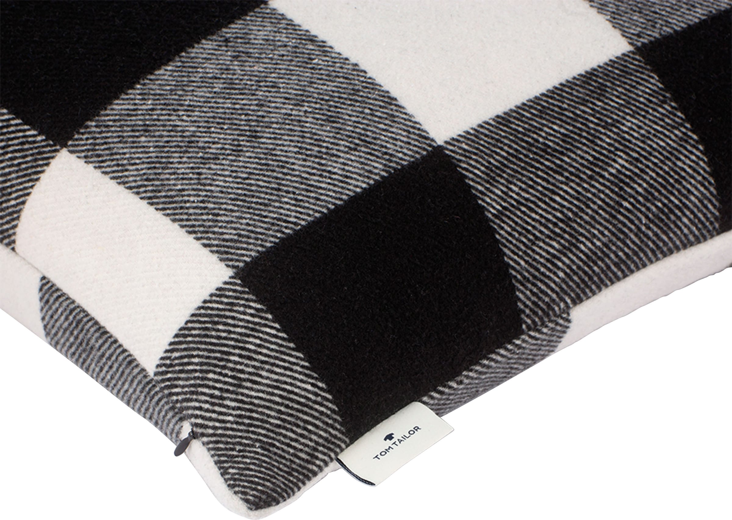 TOM TAILOR HOME Dekokissen »Big Check«, im modernen Salt & Pepper Look, Kissenhülle ohne Füllung, 1 Stück