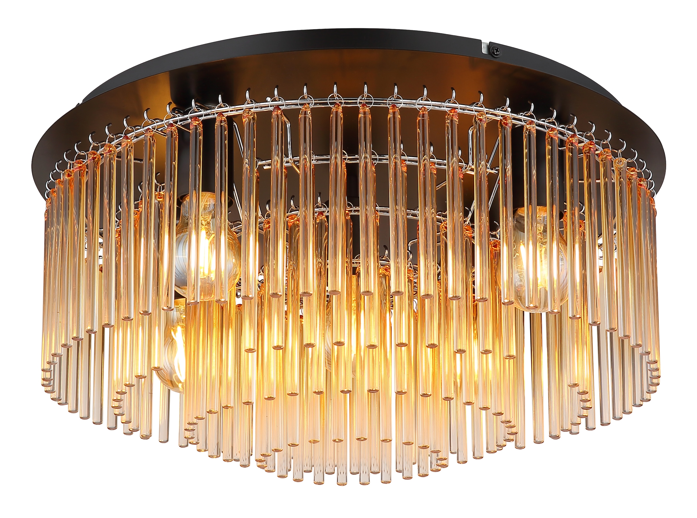 GLOBO LIGHTING Deckenleuchte »GORLEY«, Leuchtmittel E27 | ohne Leuchtmittel, Deckenleuchte/Glasstäbe/Glas amber/Wohnzimmer/Esszimmer