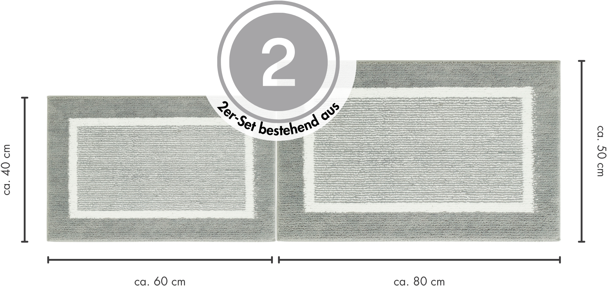 Andiamo Badematte »Maui«, rutschhemmend beschichtet, fußbodenheizungsgeeignet, gestreift, mit Bordüre, auch als 2er Set erhältlich