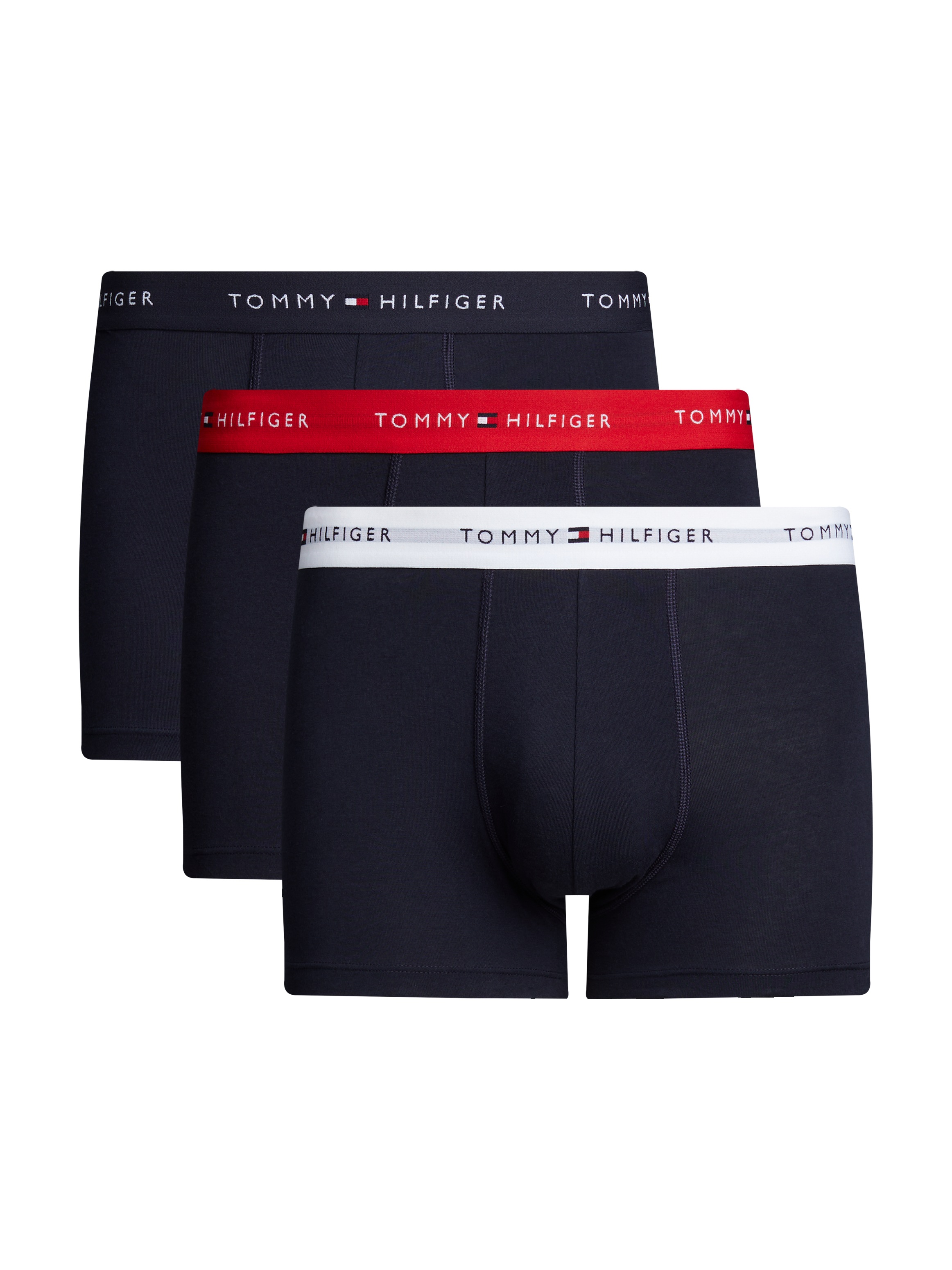 Tommy Hilfiger Underwear Boxer »TRUNK 3 PACK«, (3 St.), mit kontrastfarbenem Logobund