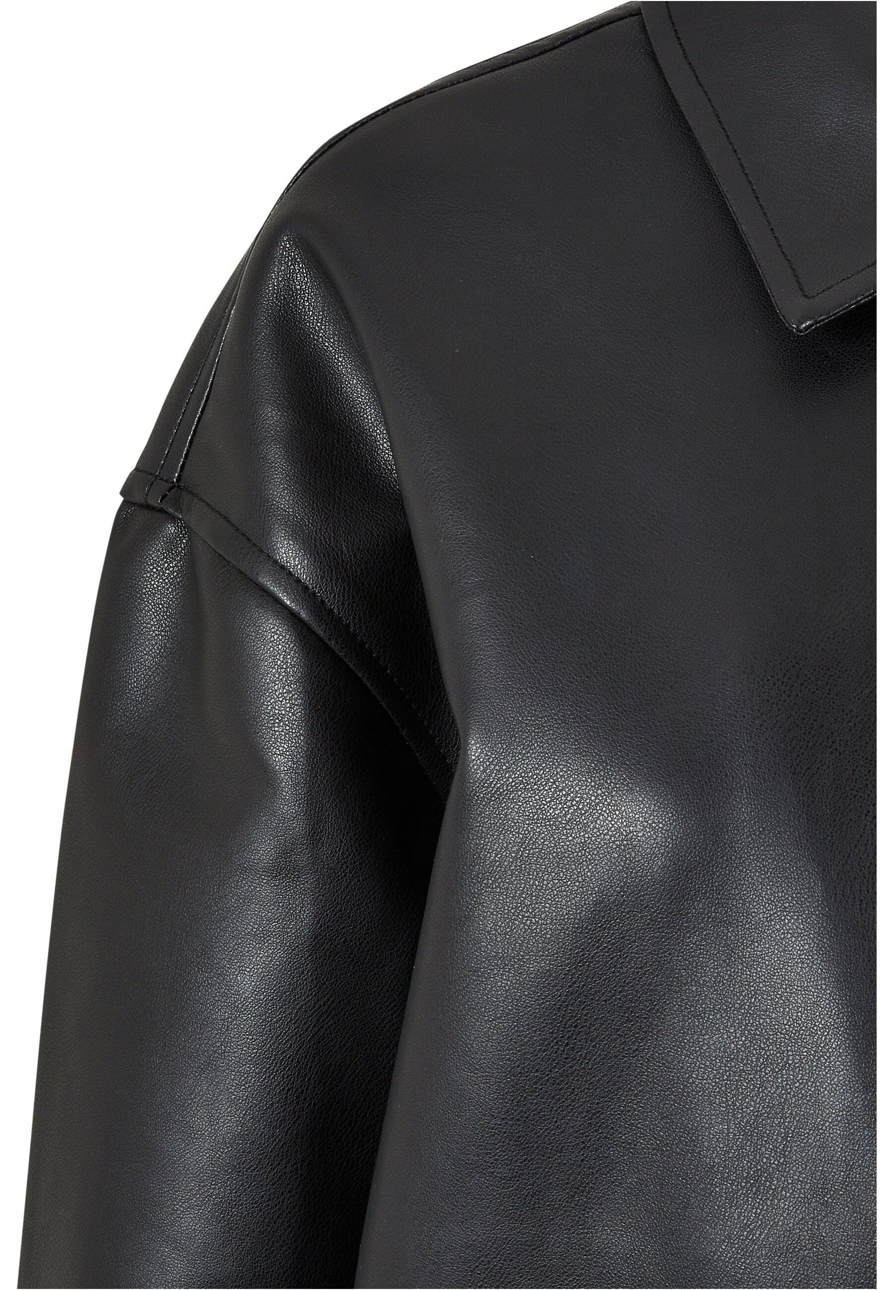 URBAN CLASSICS Winterjacke »Urban Classics Damen Ladies Faux Leather Coat« 1 Stk. tlg. ohne Kapuze