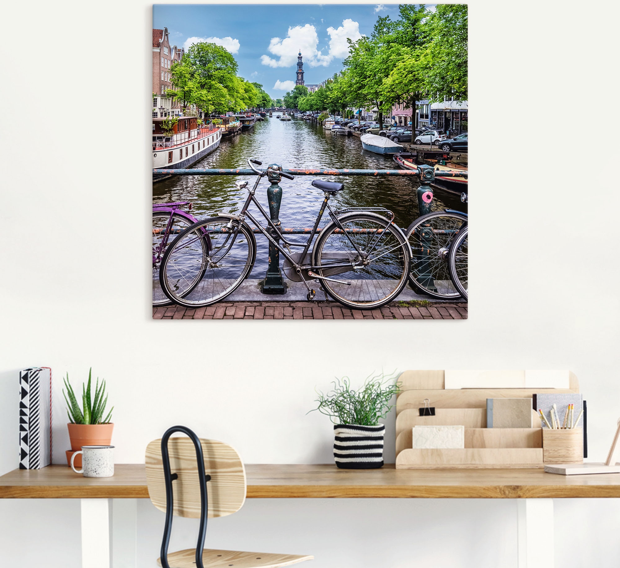 Artland Leinwandbild »Typisch Amsterdam«, Amsterdam, (1 St.), auf Keilrahmen gespannt