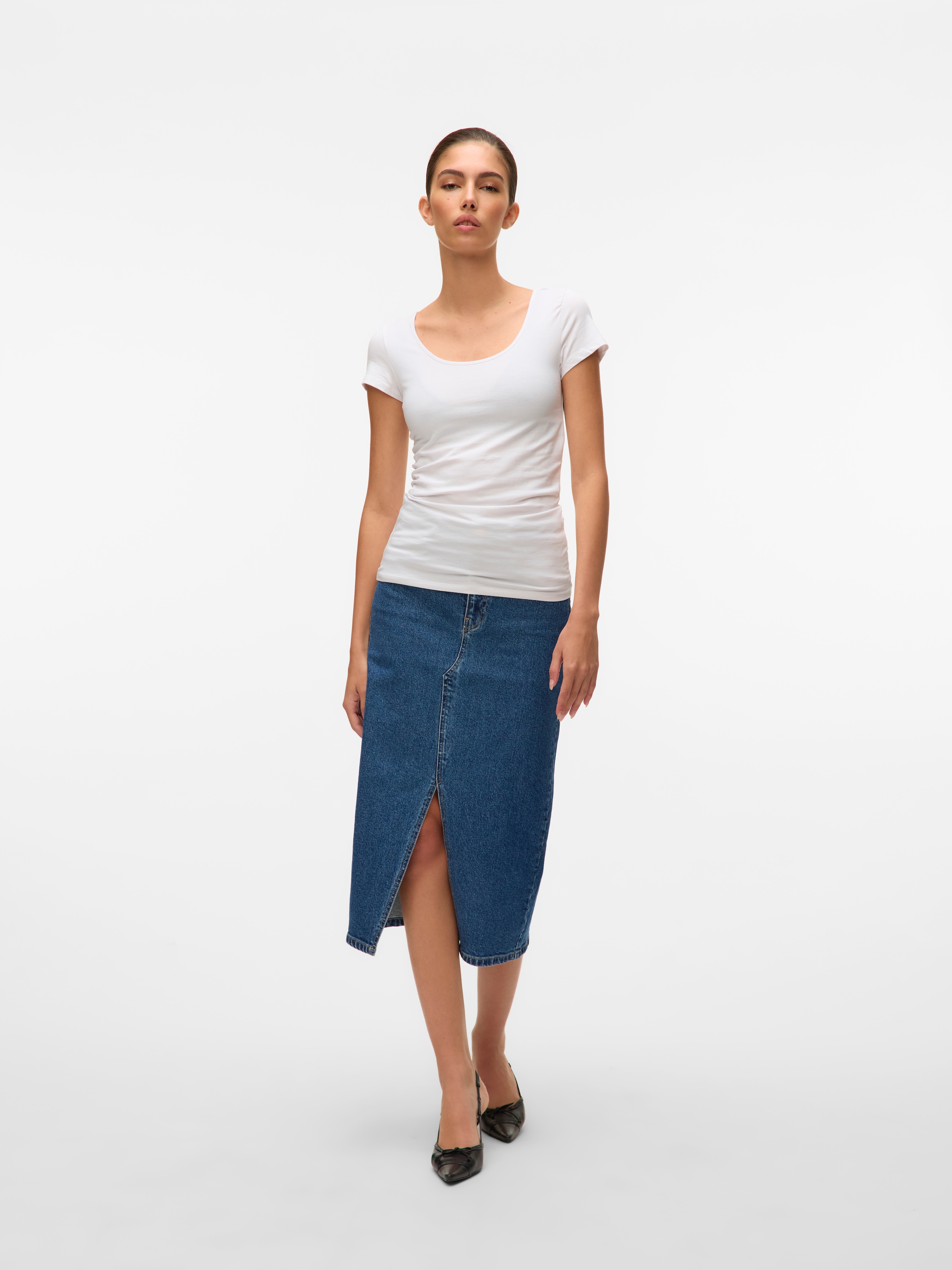 Vero Moda Rundhalsshirt »VMMAXI MY SOFT SS U-NECK«