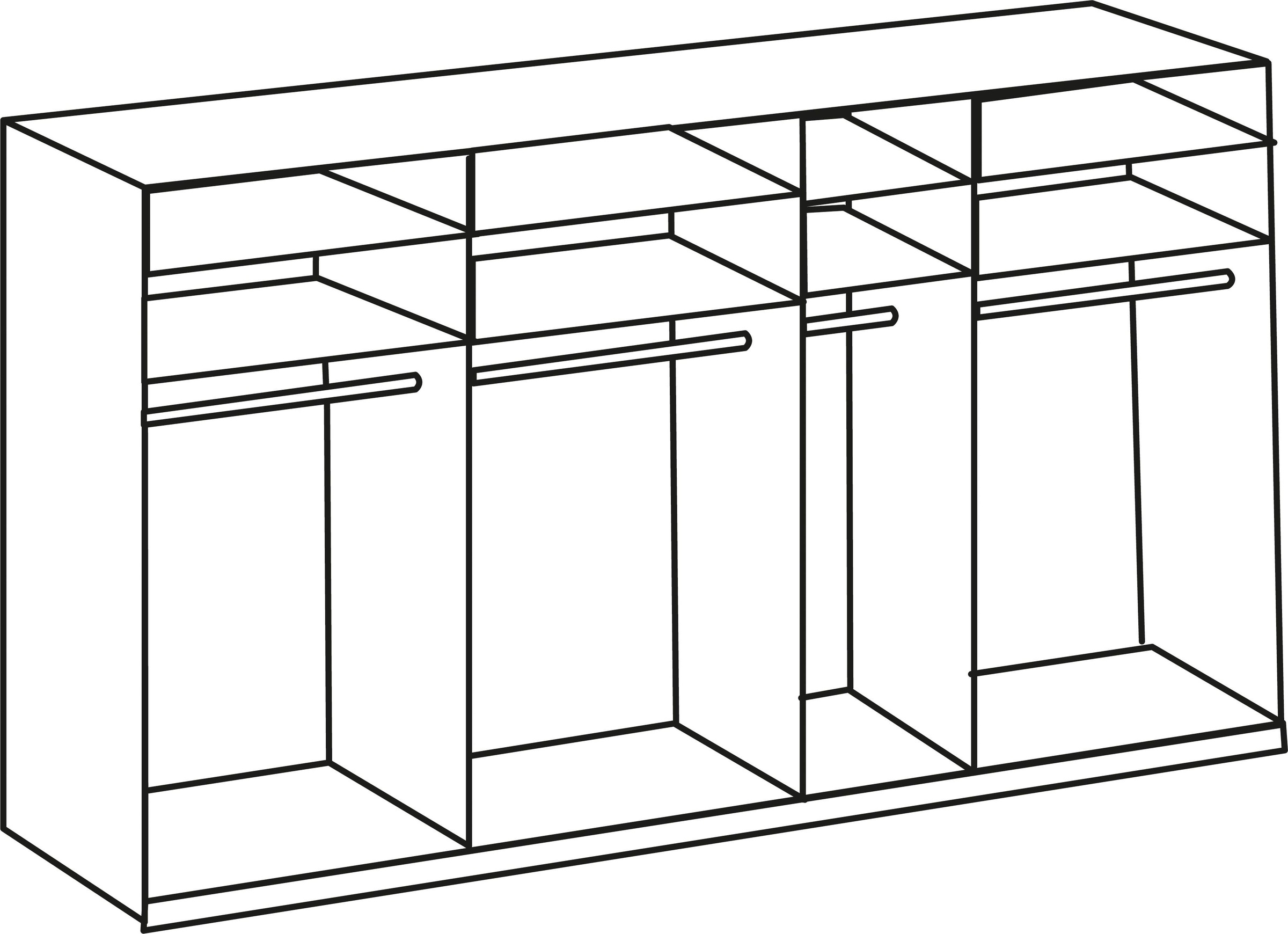 Wimex Schwebetürenschrank »Level by fresh to go«, mit Glastüren und Synchronöffnung