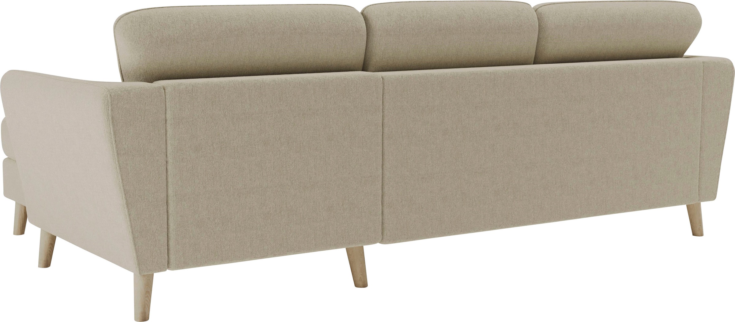 Home affaire Ecksofa »MARSEILLE (242/152cm),L-Form, Rec. rechts/links«, Massivholzbeine Eiche, Landhausstil, Wellenunterfederung