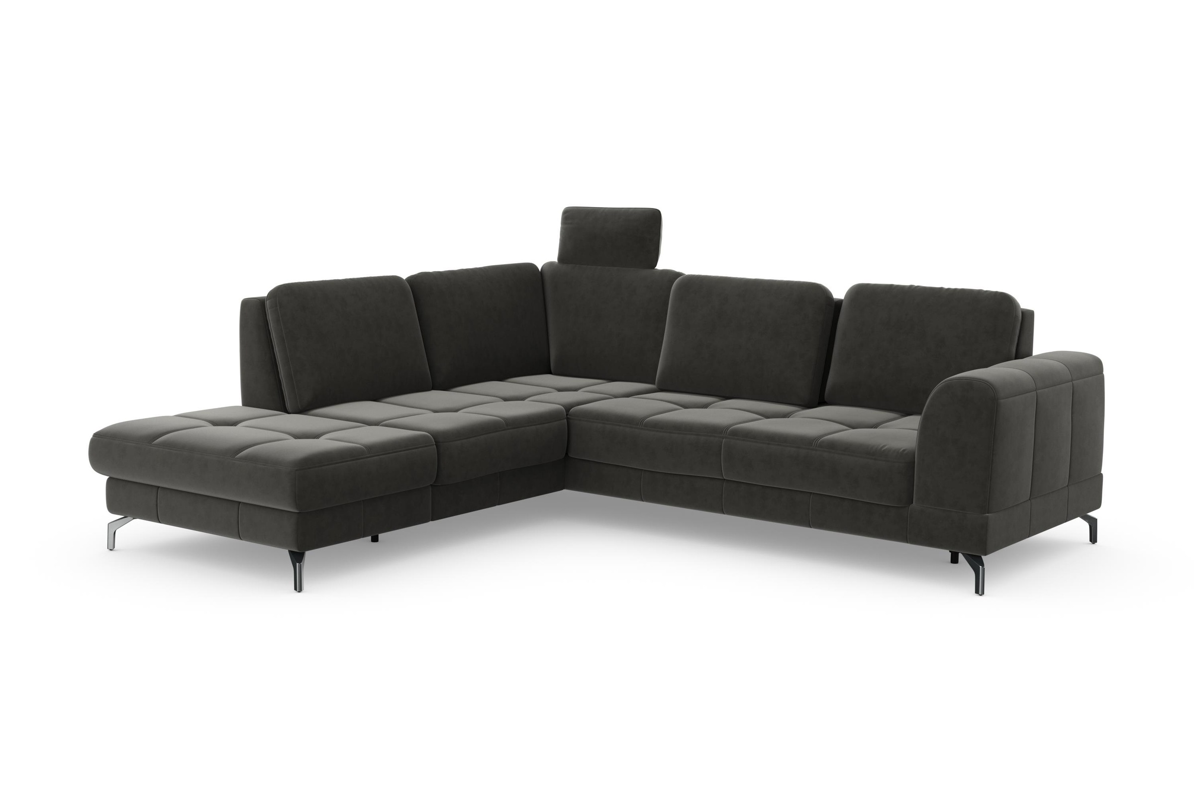 sit&more Ecksofa »Bendigo L-Form«, inklusive Sitztiefenverstellung, Bodenfreiheit 12 cm, in 2 Fußfarben