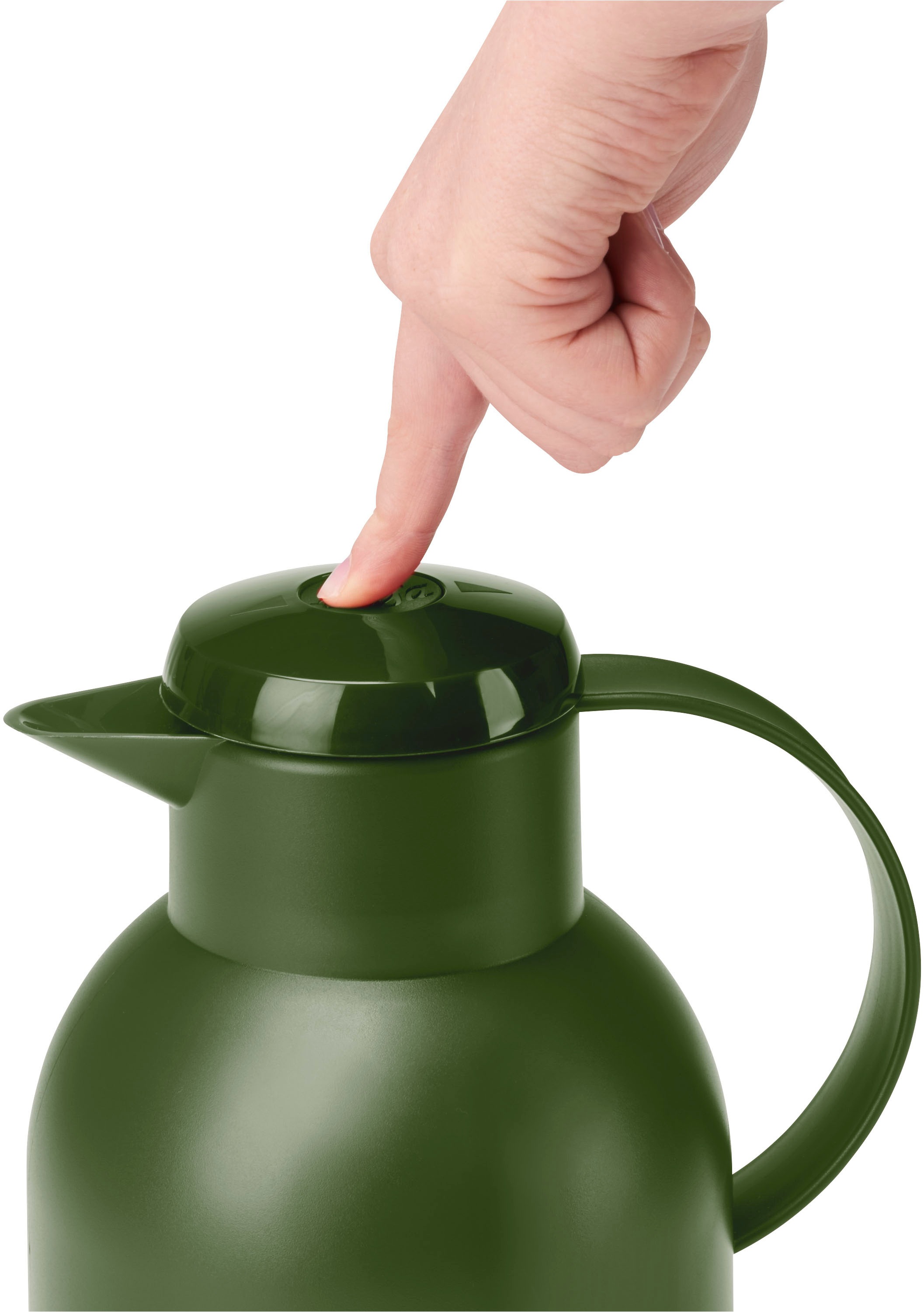 Emsa Isolierkanne »Samba«, 1,5 l, XXL-Modell, zeitloses Design, einfacher Knopfdruck, 24h kalt, 12h warm