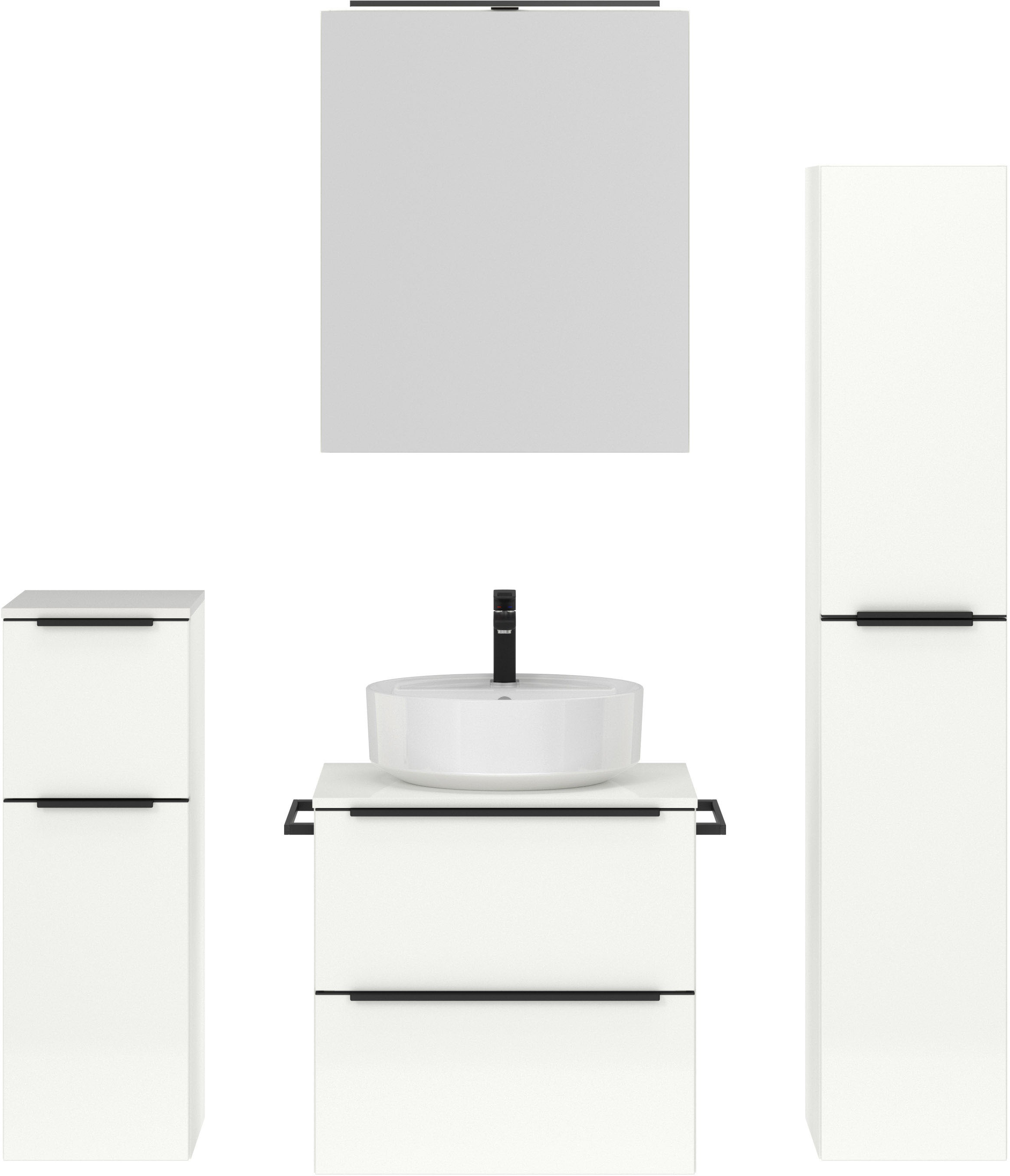 nobilia® Badmöbel-Set »Alvene«, (4 St., vormontiert, mit Soft-Close), inkl. günstig online kaufen