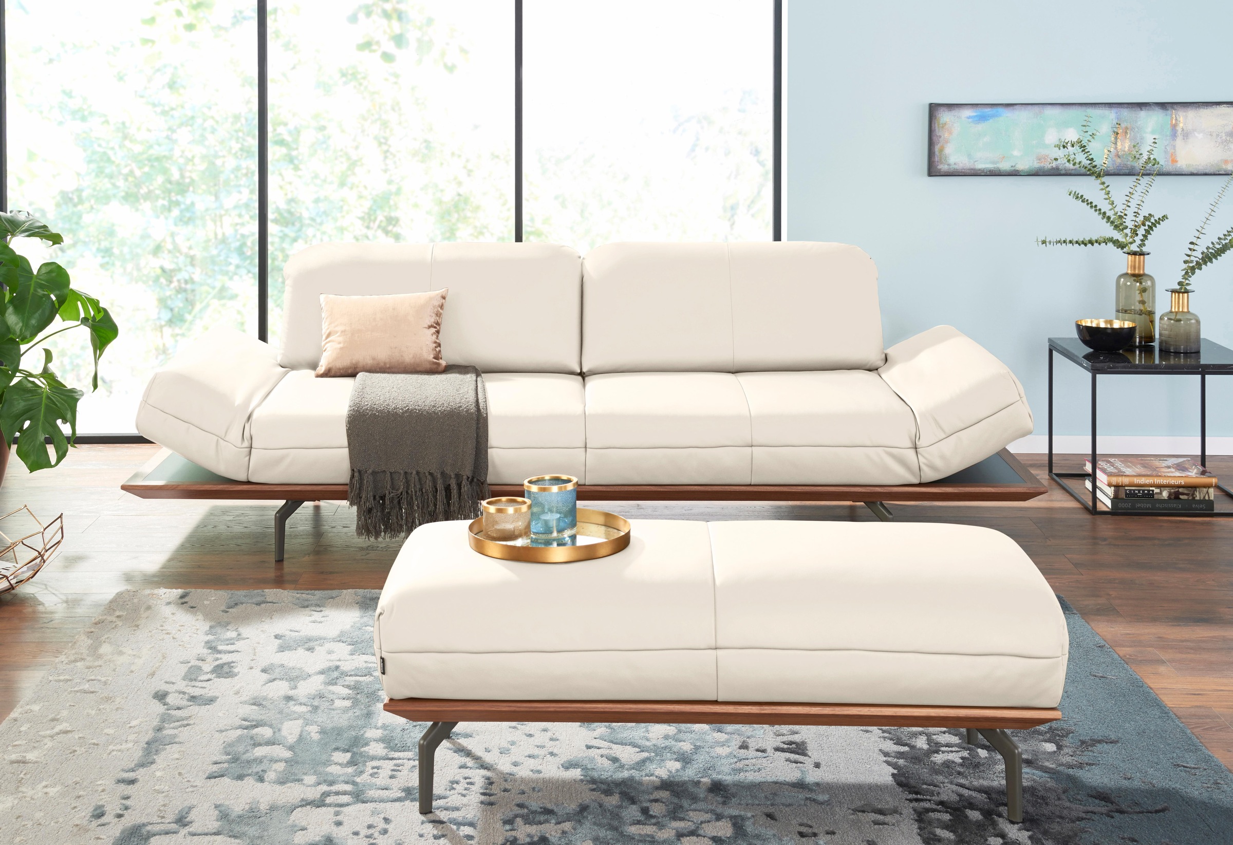 Creation BY ROLF BENZ 4-Sitzer »CR.420, Designsofa, Loungesofa«, in 2 Qualitäten, Holzrahmen in Eiche Natur oder Nußbaum, Breite 252 cm