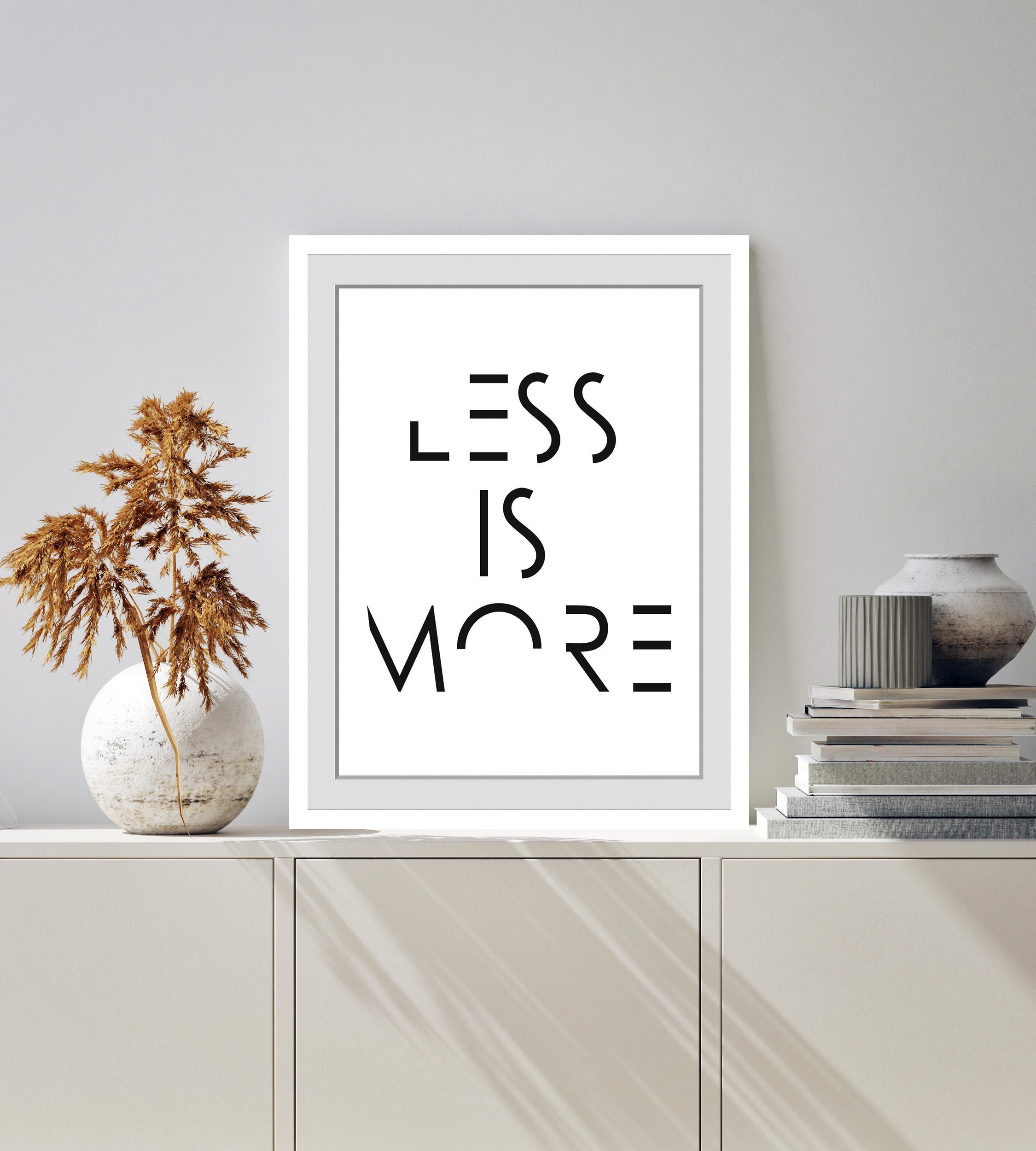 queence Bild »LESS IS MORE«, Buchstaben, Schriftzug, gerahmt günstig online kaufen