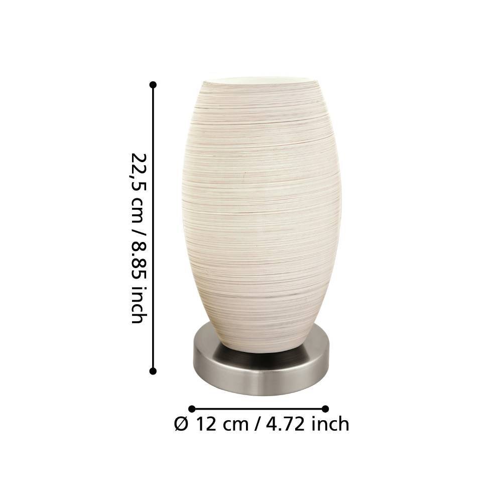 EGLO Tischleuchte »BATISTA 3«, 1 flammig, Leuchtmittel E27 | Leuchtmittel wechselbar-ohne Leuchtmittel, Für Tisch, Sideboard oder Kommode, aus Stahl und handgemachtem Glas