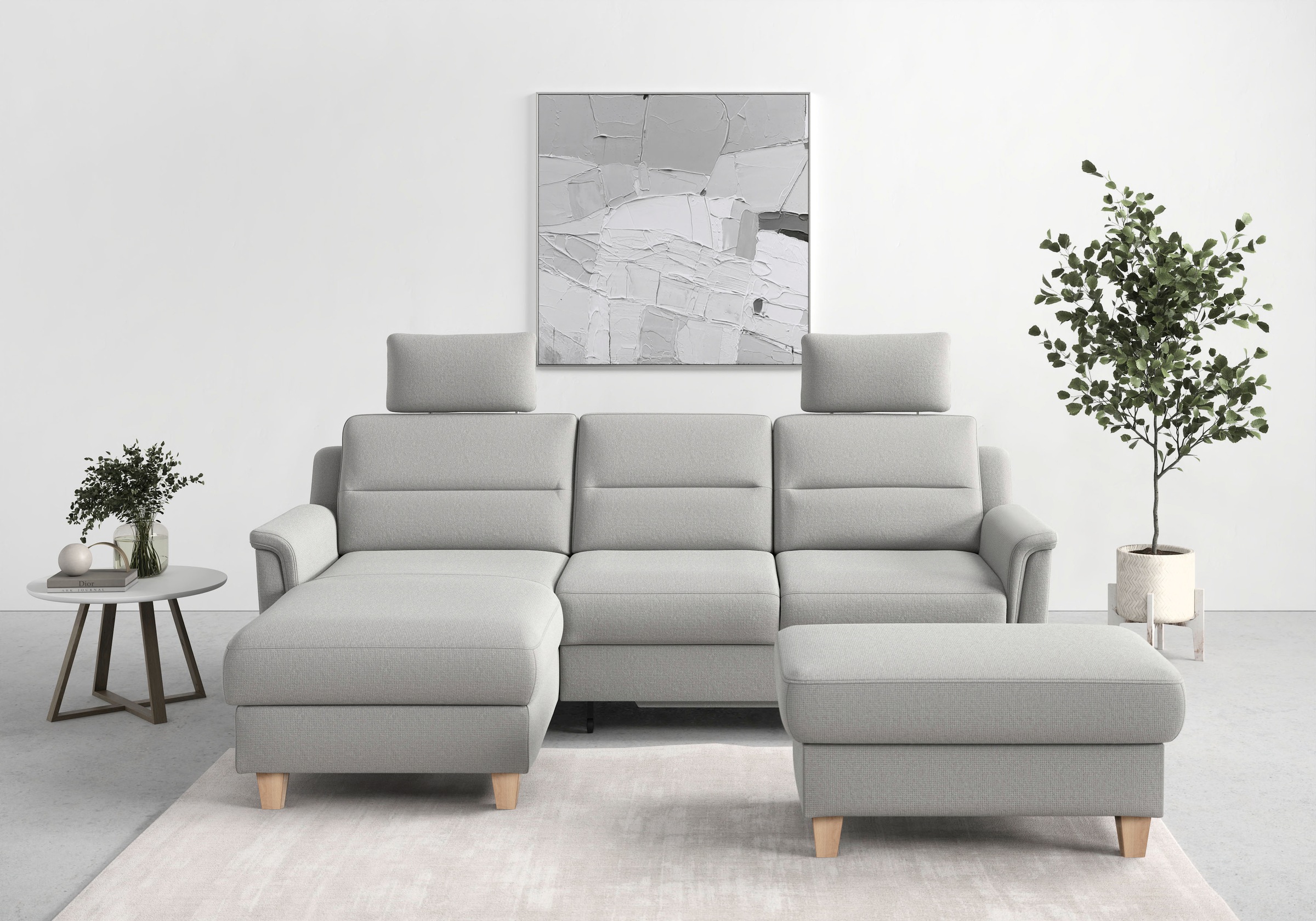 sit&more Ecksofa »Farö L-Form«, inklusive Federkern, wahlweise mit Bettfunk günstig online kaufen