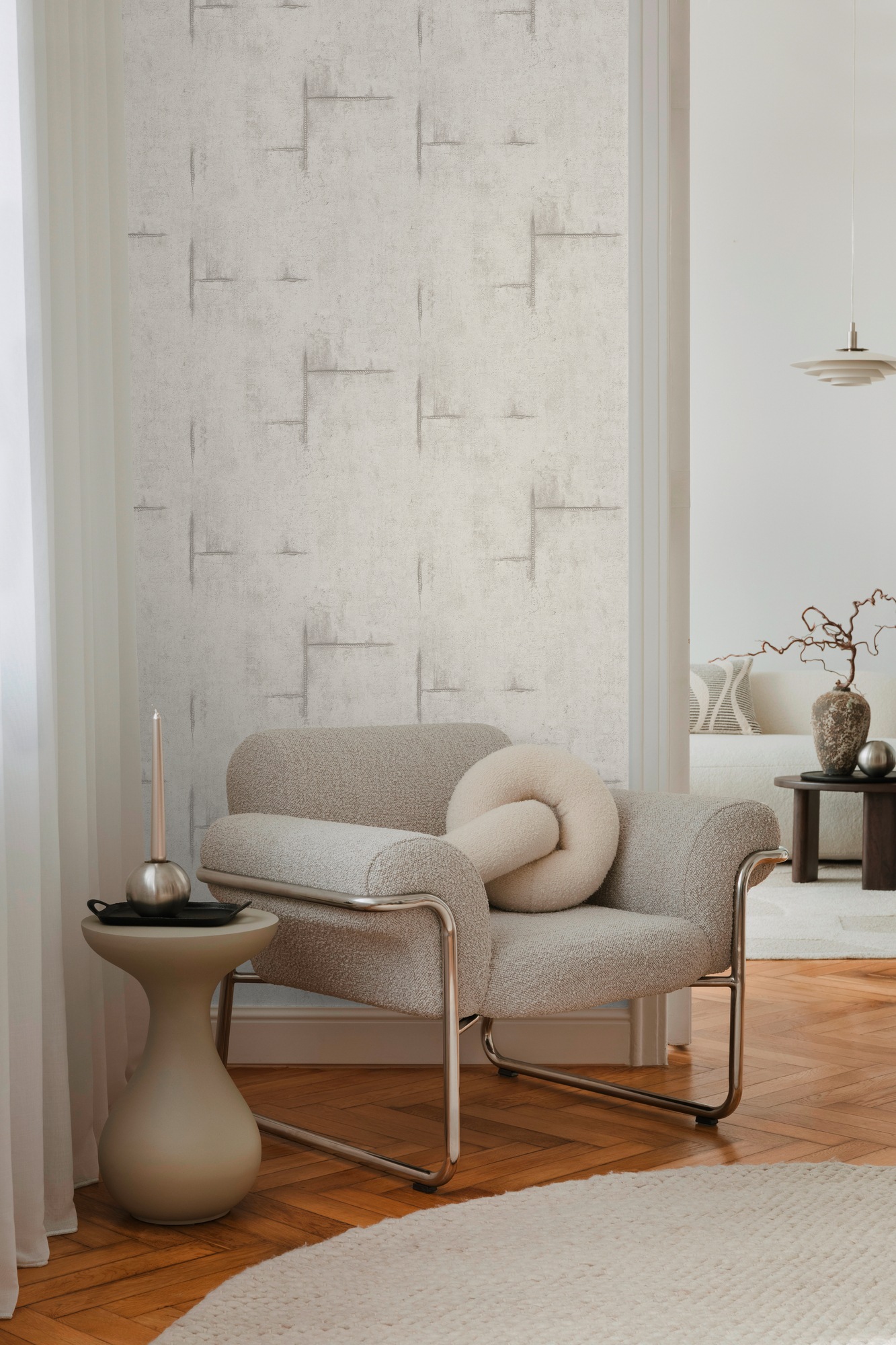 CosmoLiving by Cosmopolitan Vliestapete »Graphite Groove-Edge Betonoptiktapete« matt strukturiert Betonoptik mit modernem Industrial-Charme