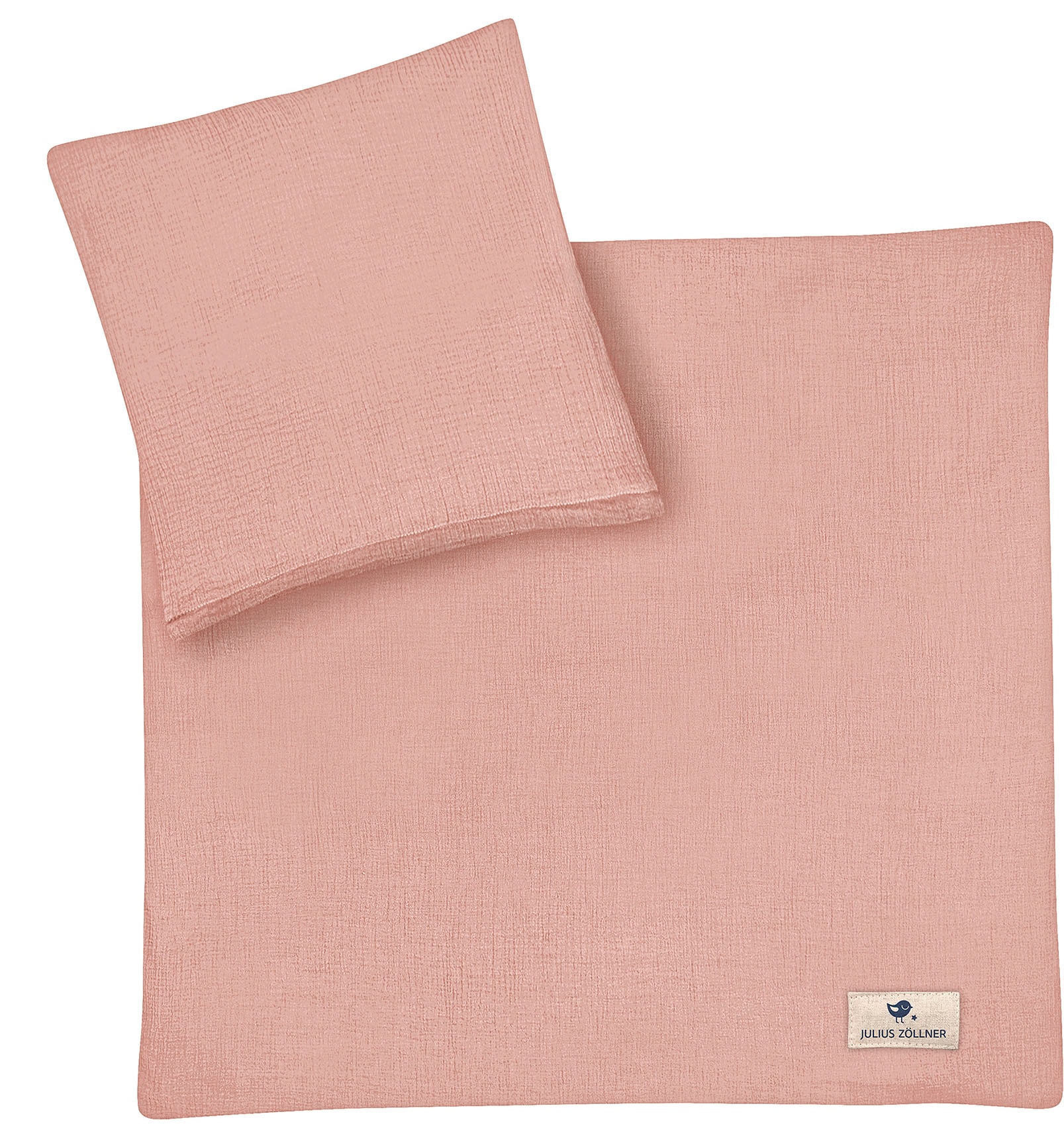 Kinderbettwäsche JULIUS ZÖLLNER Baby- und Kinderbettwäsche aus 100% Musselin, rosa (dusty rose), B/L: 80cm x 80cm, 1 Stk., 1 Stk., Musselin, B/L: 35cm x 40cm, 2 Stk.