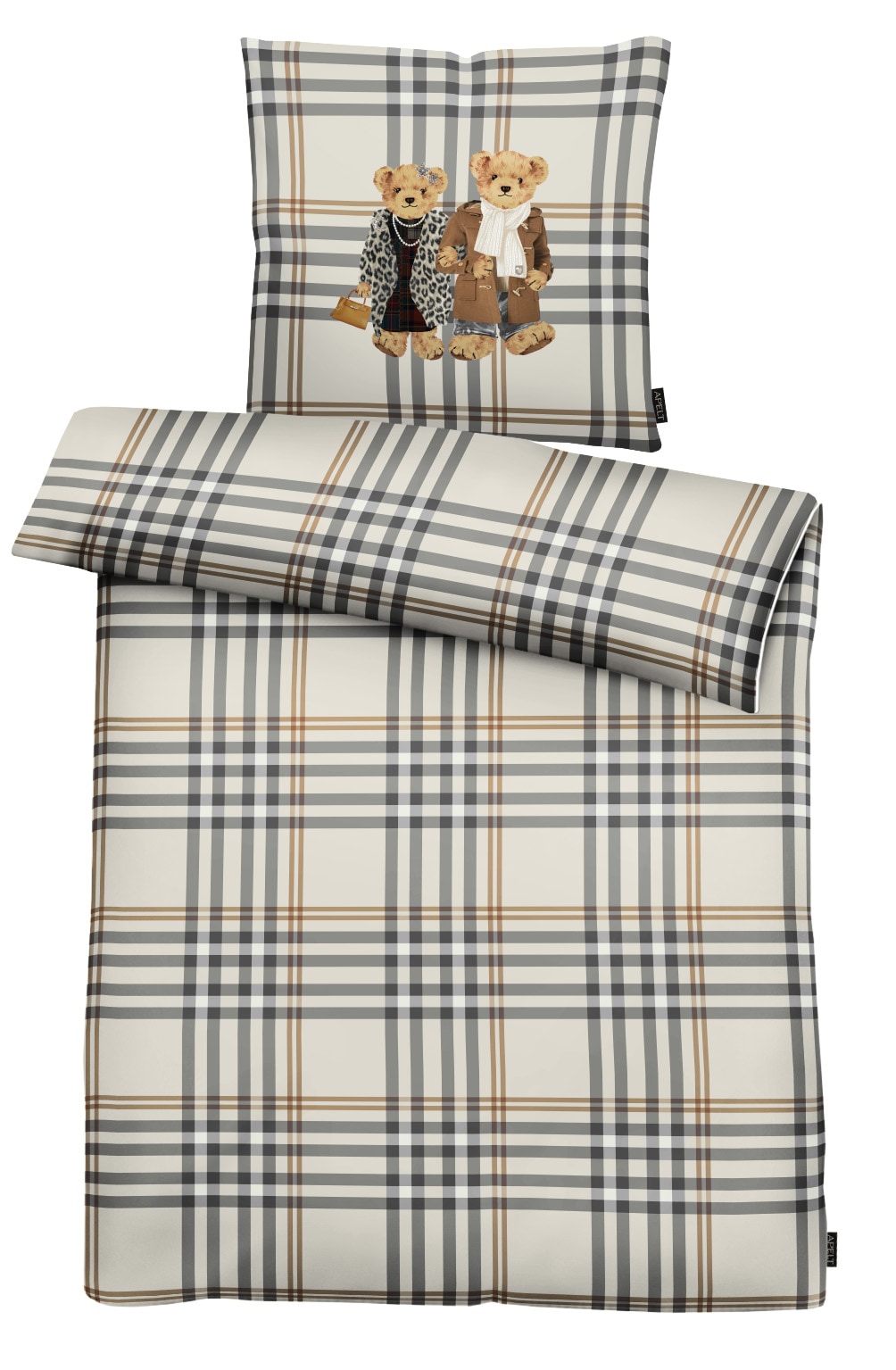 APELT Bettwäsche »John« 2 Bettwäsche-Set mit Reißverschluss, Baumwoll-Satin, Digitaldruck