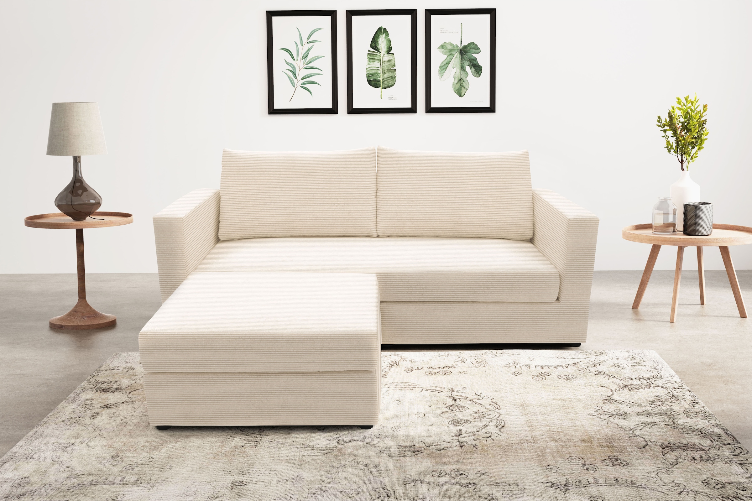 DOMO collection 2-Sitzer »800015, als Sitzmöbel oder Schlafgelegenheit nutzbar, Schlafsofa«, Sitzfläche mit Federkern, inkl. 2 Rückenkissen