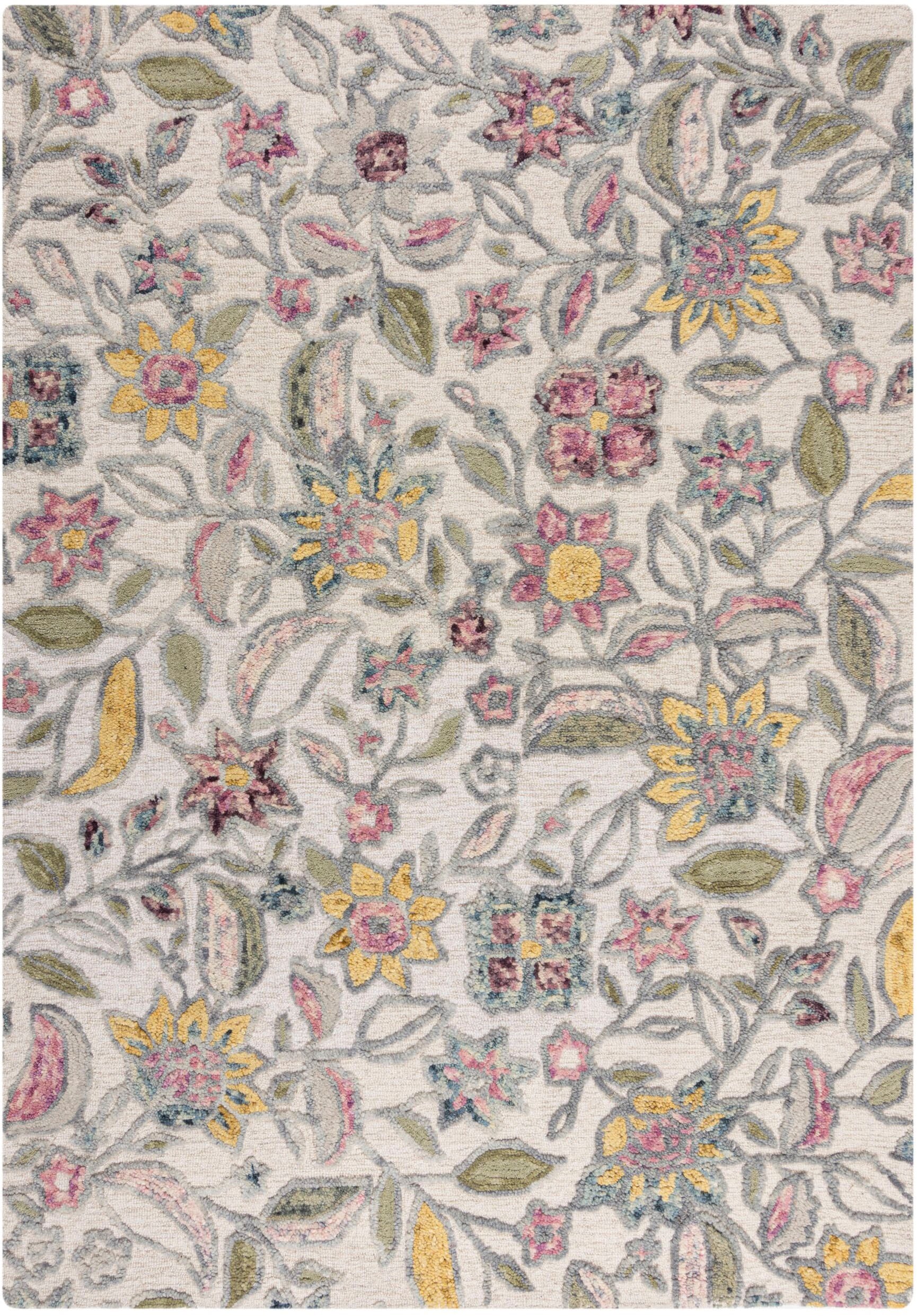 FLAIR RUGS Wollteppich »Tania Floral«, rechteckig, 19 mm Höhe, mit verspieltem Blumen-Design