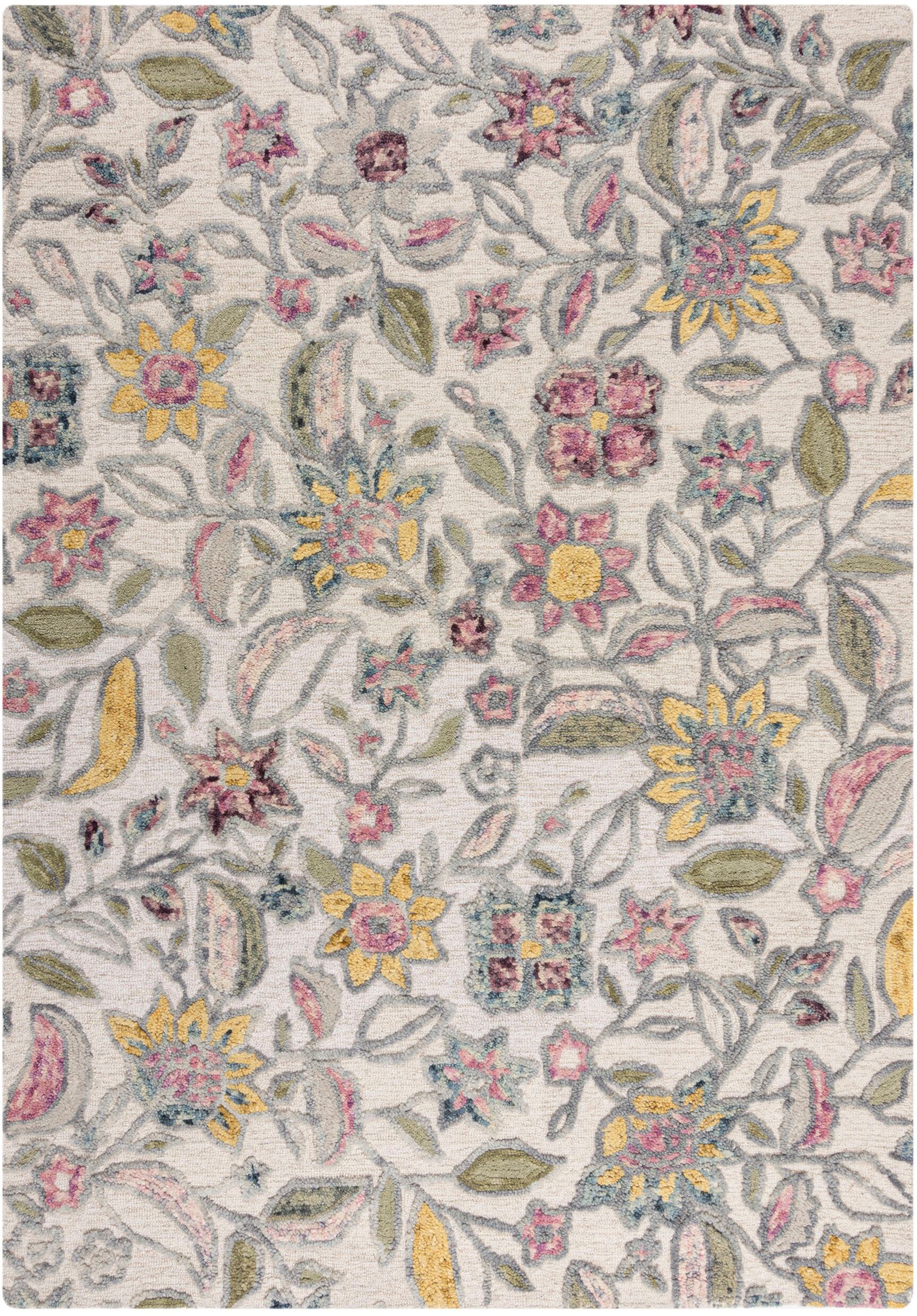 FLAIR RUGS Wollteppich »Tania Floral«, rechteckig, 19 mm Höhe, mit verspiel günstig online kaufen