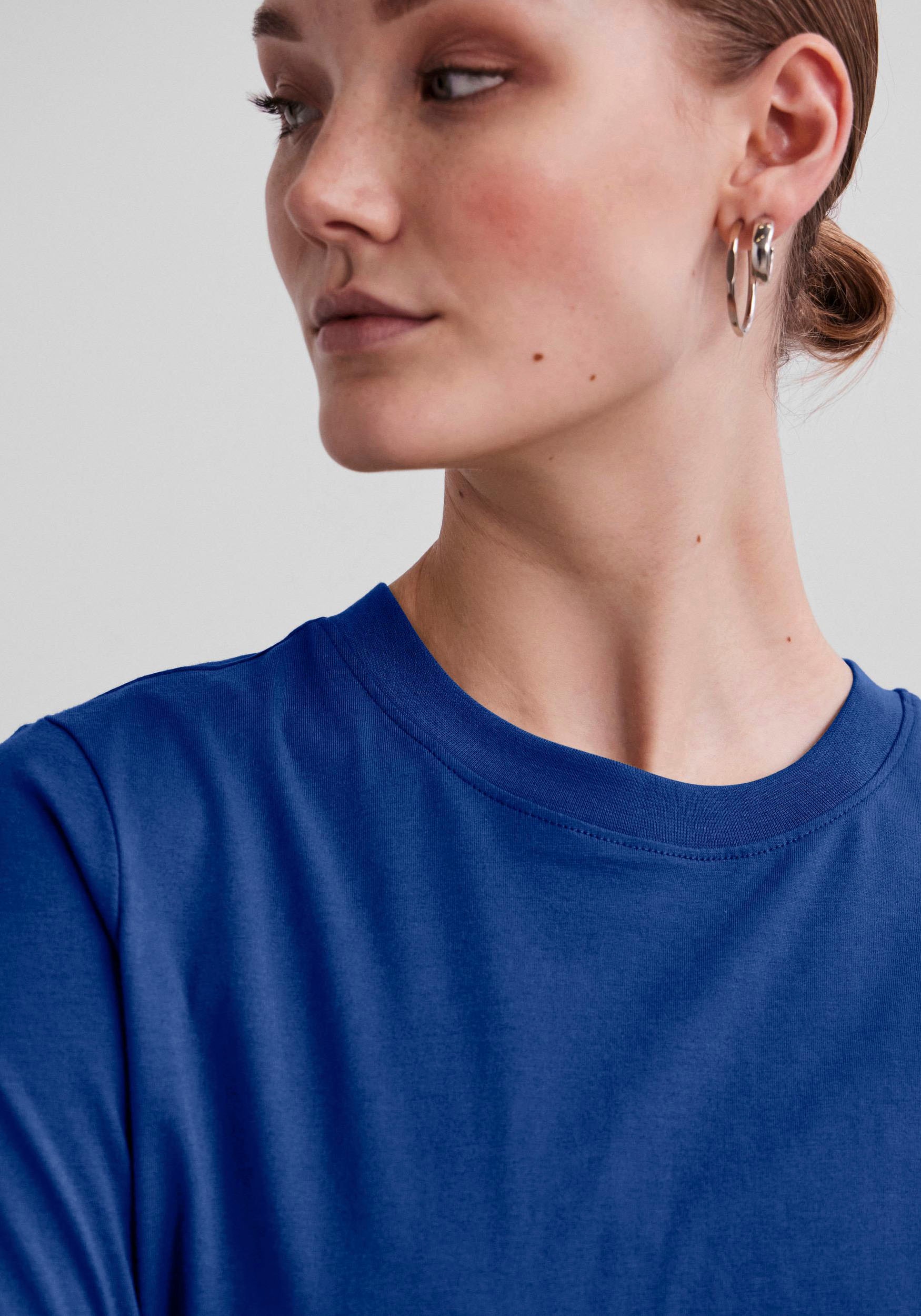 pieces Rundhalsshirt »PCRIA SS FOLD UP SOLID TEE NOOS BC«
