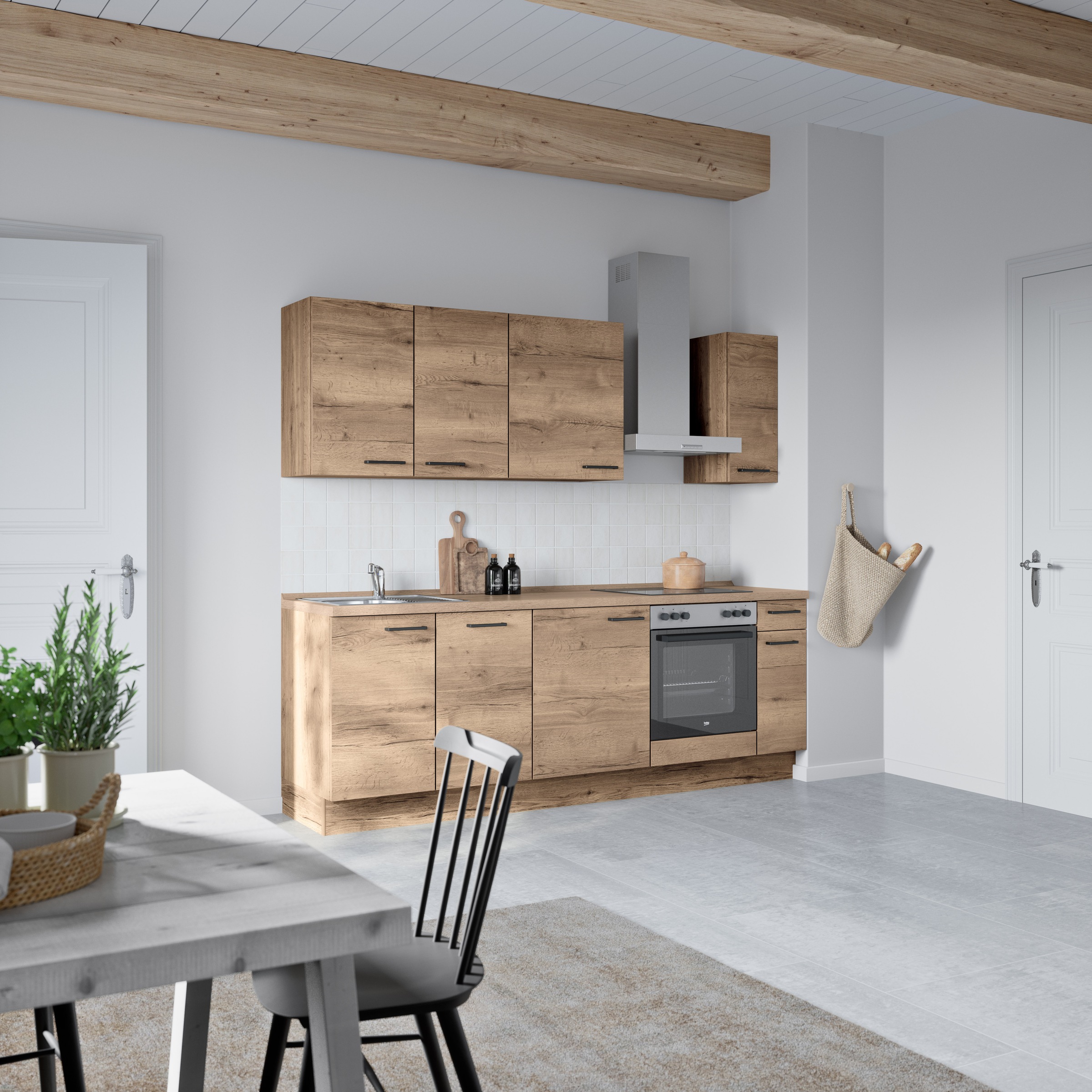 nobilia® Küchenzeile »"Structura I"«, vormontiert, Ausrichtung wählbar, Breite 240 cm, wahlw. mit E-Geräten