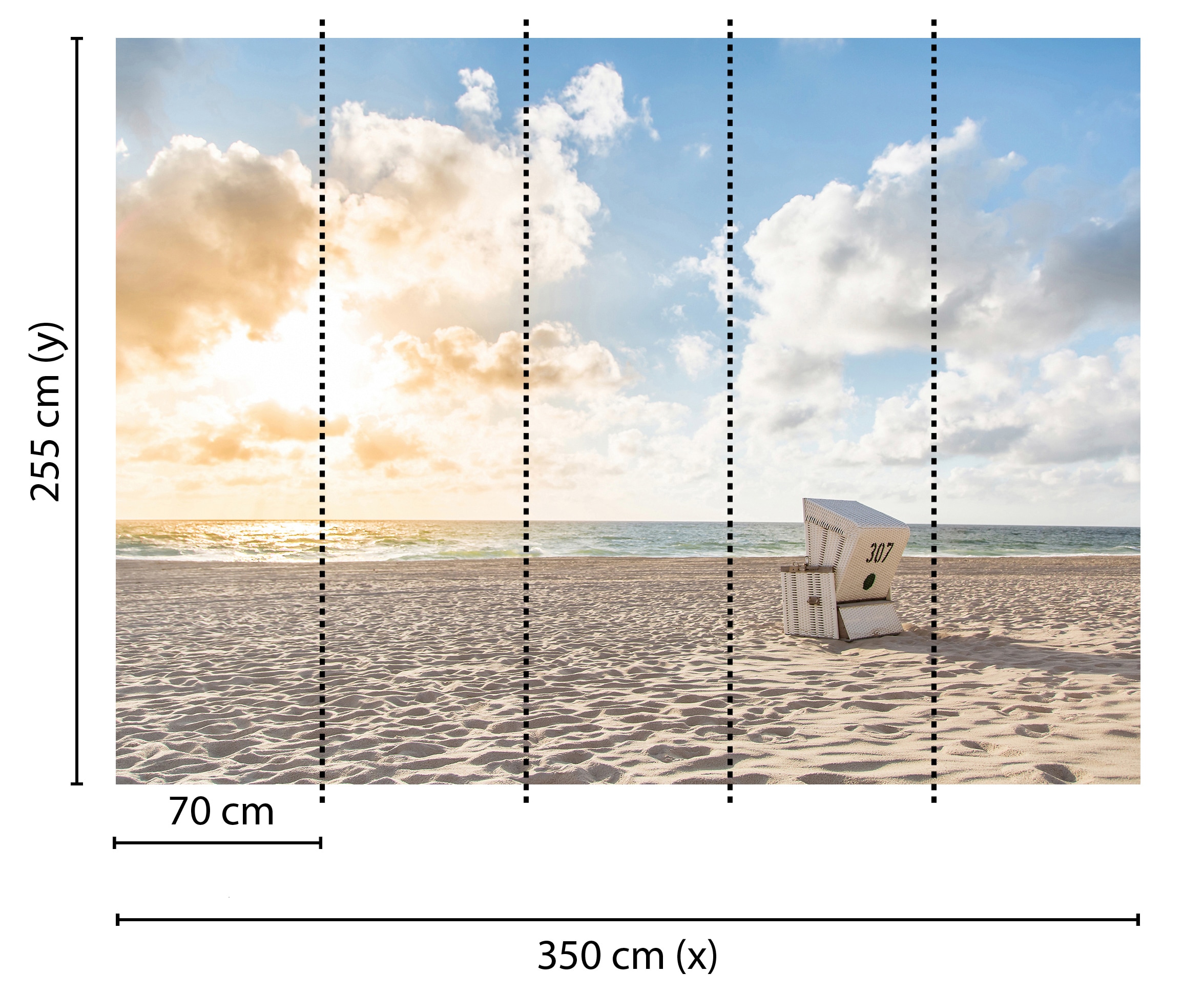 living walls Fototapete »Designwalls Beach Chair«, Vlies, Wand, Schräge, Decke