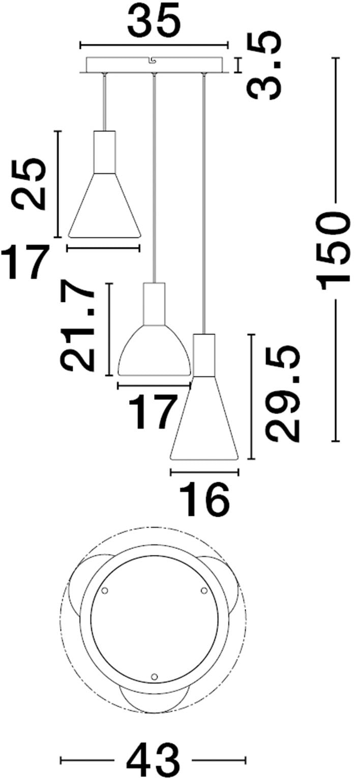 Nova Luce Pendelleuchte »VOI«, 3 flammig