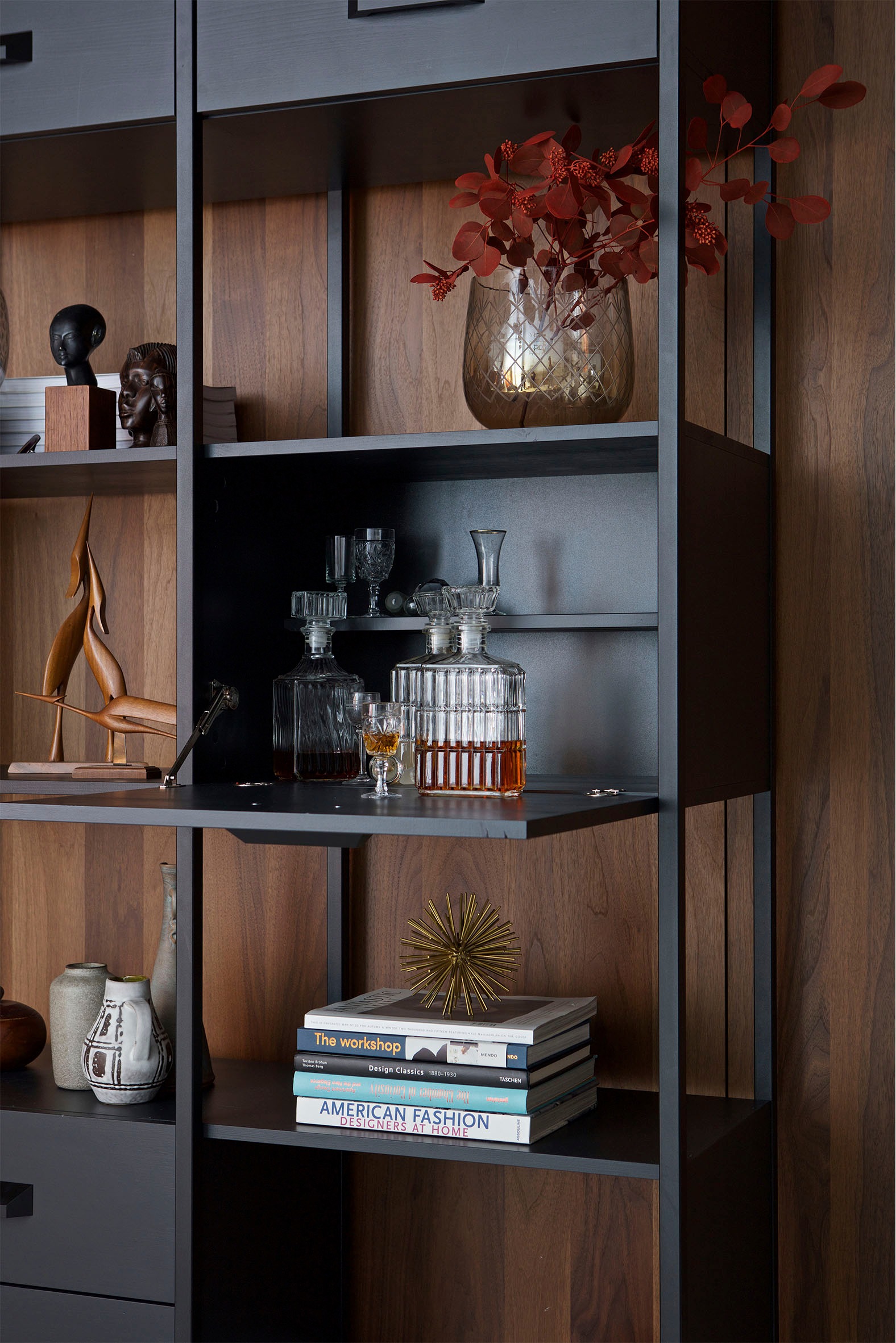 WOOOD Regal »Legacy«, mit Schubladen, H 221 cm x B 125 cm